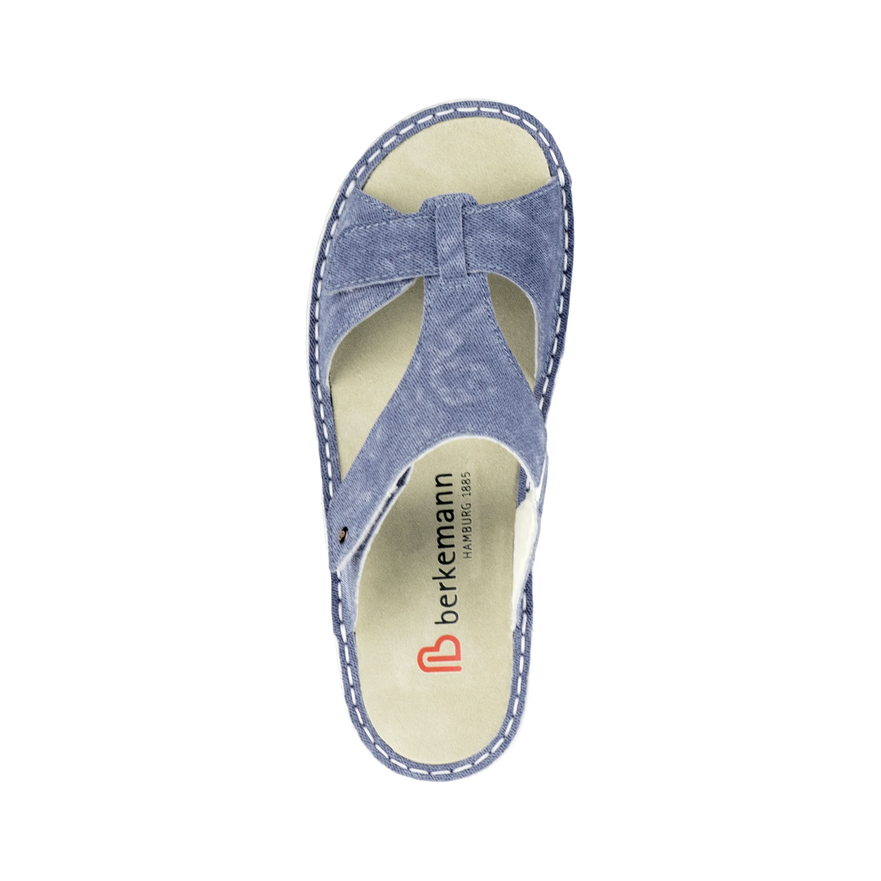 blaue pantolette draufsicht