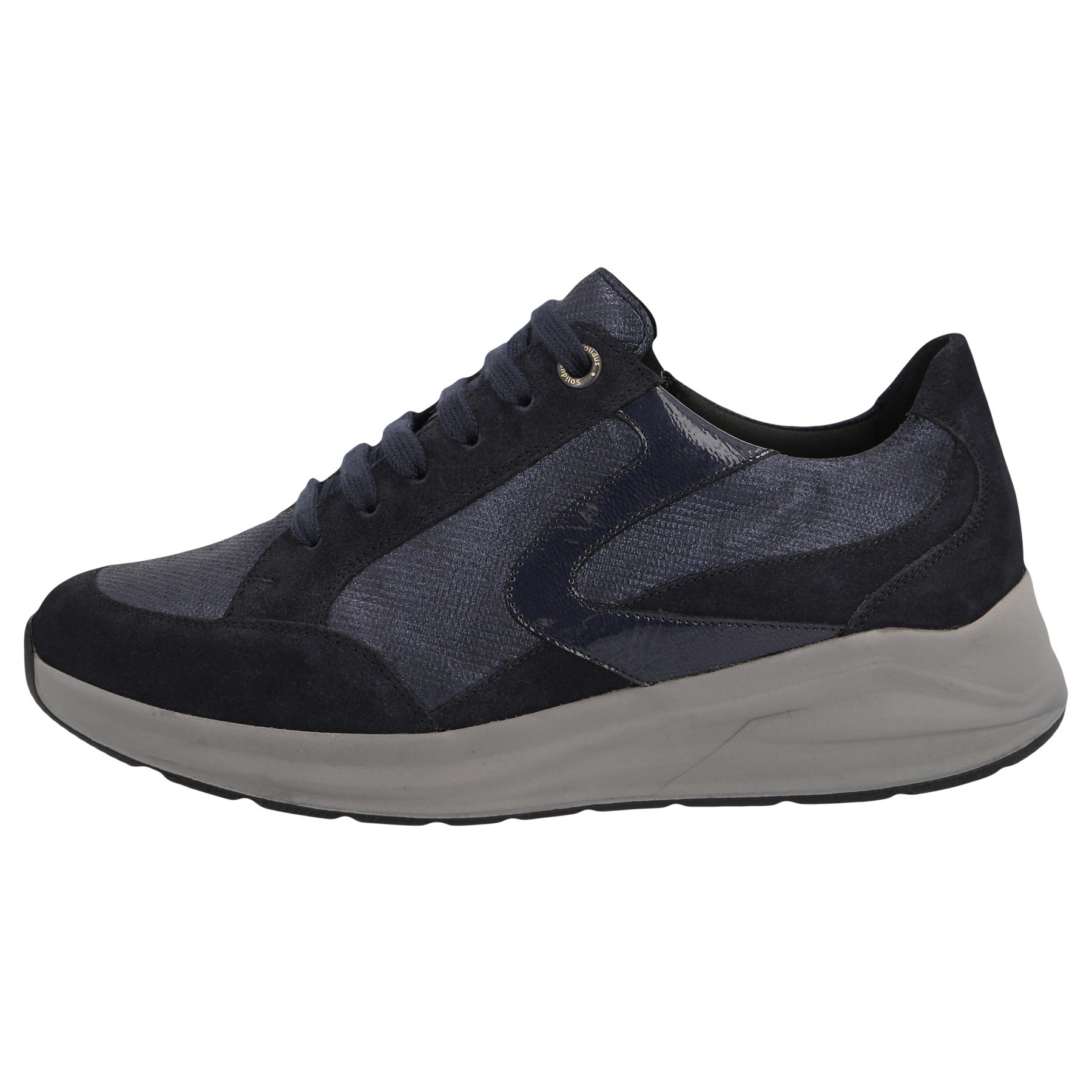 blaue halbschuh seitenansicht links