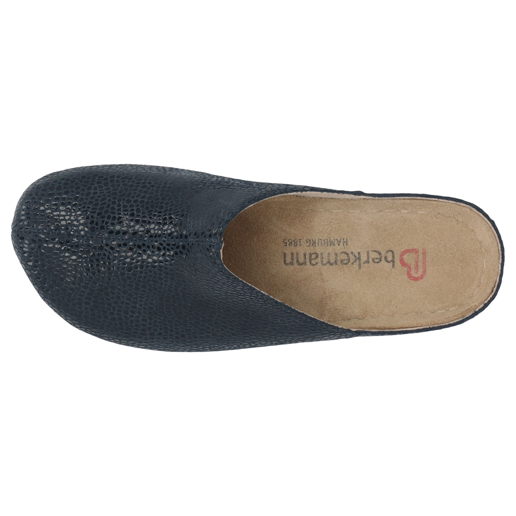 blaue clogs draufsicht