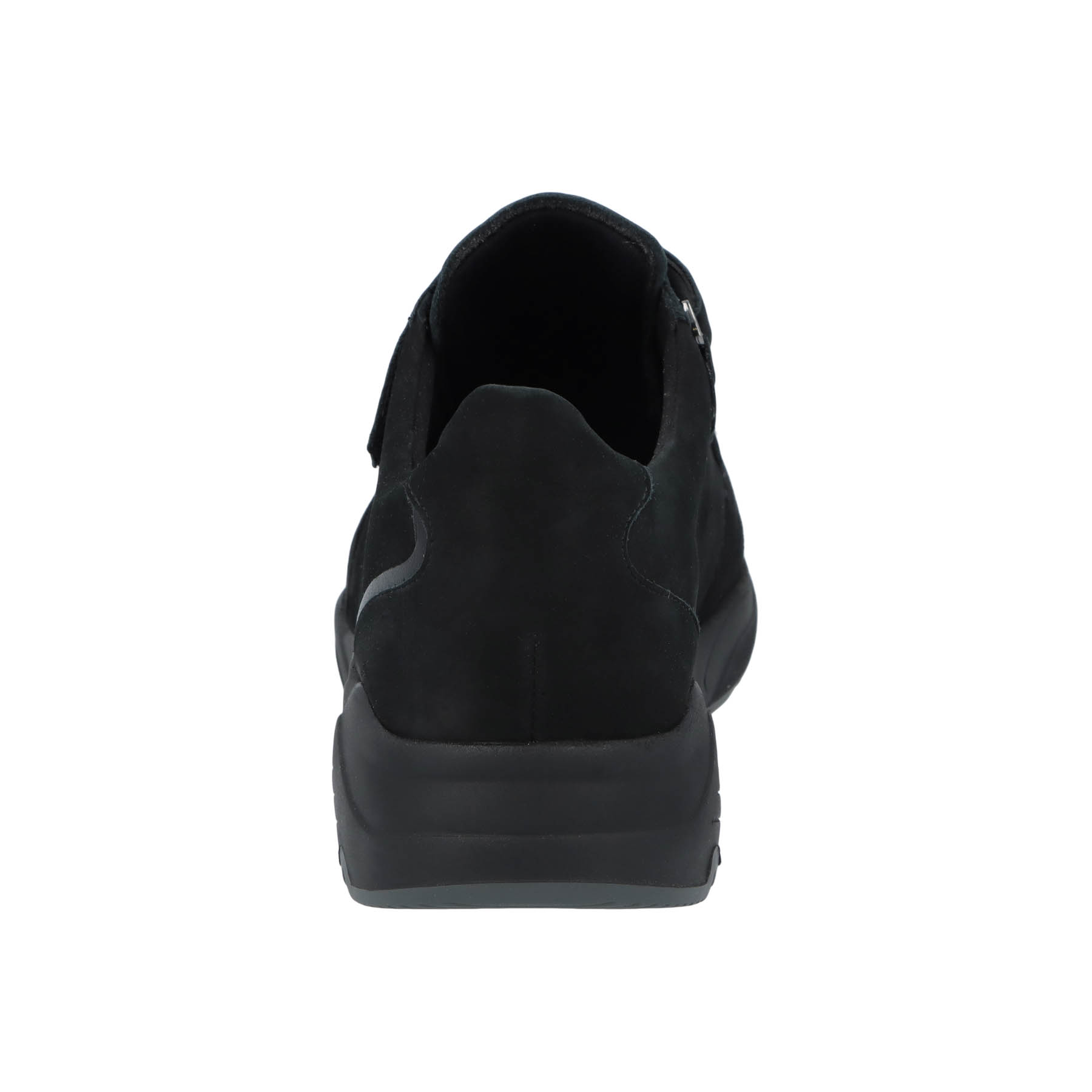 schwarze slipper hinteransicht