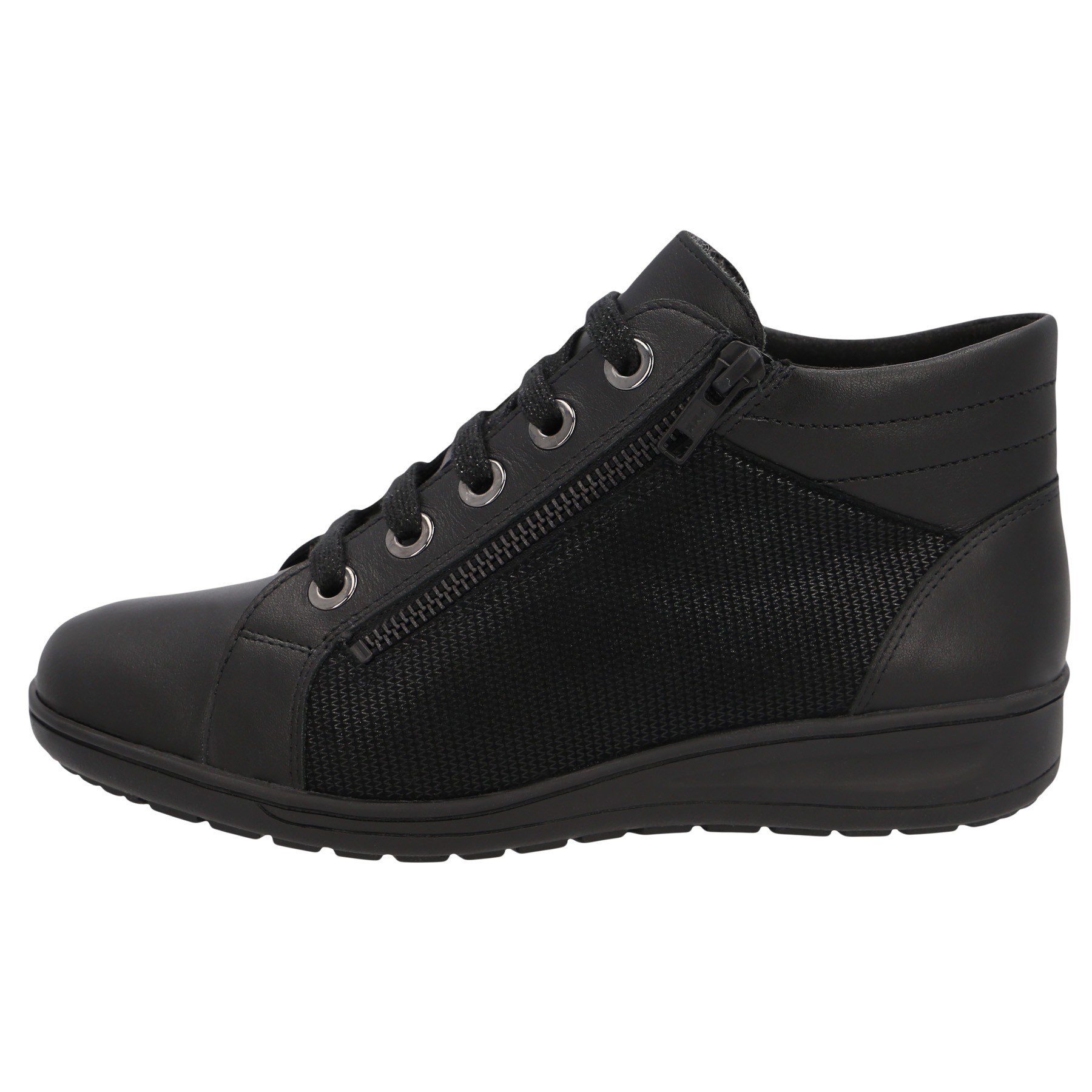 schwarze stiefel seitenansicht links