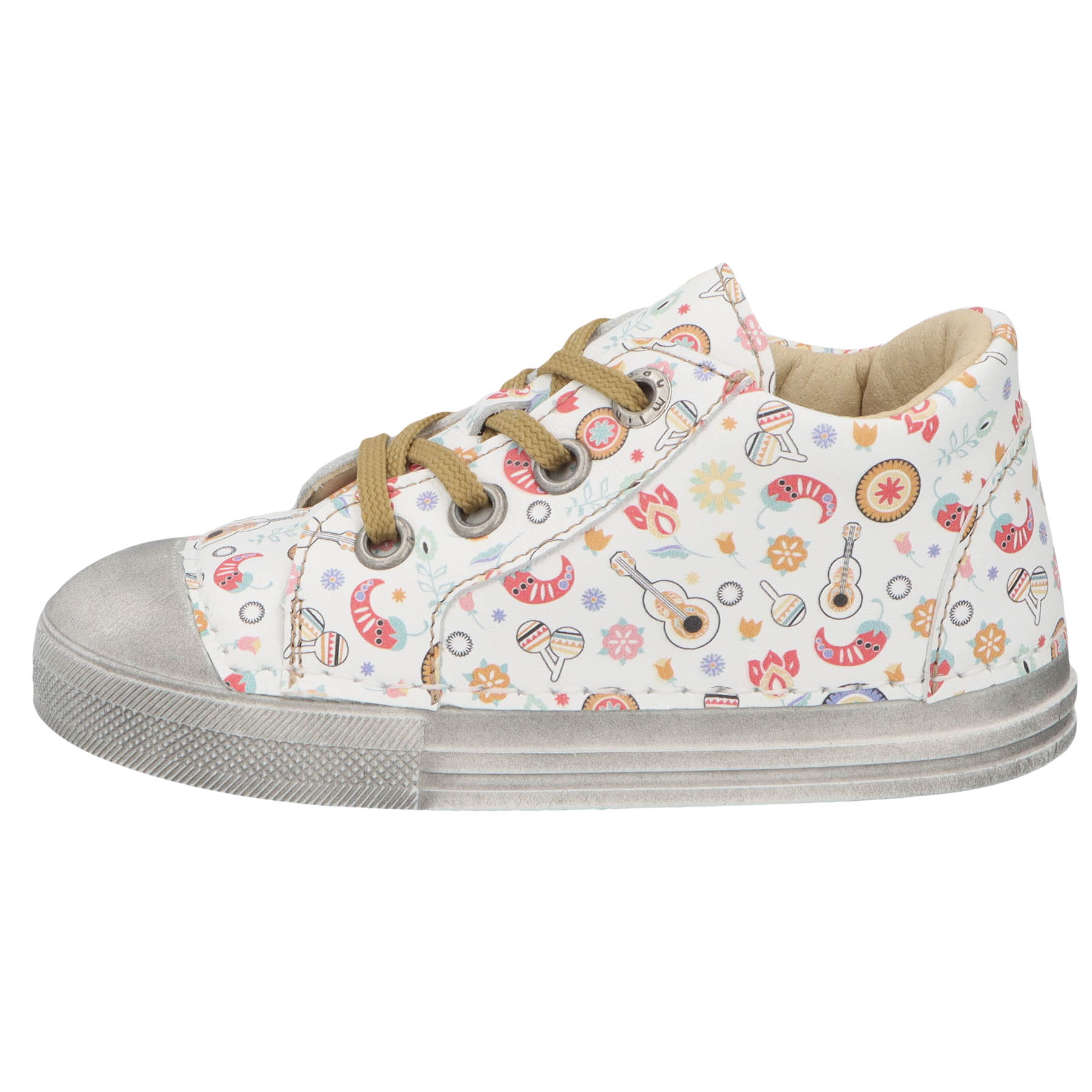 mehrfarbige lauflernschuhe seitenansicht links