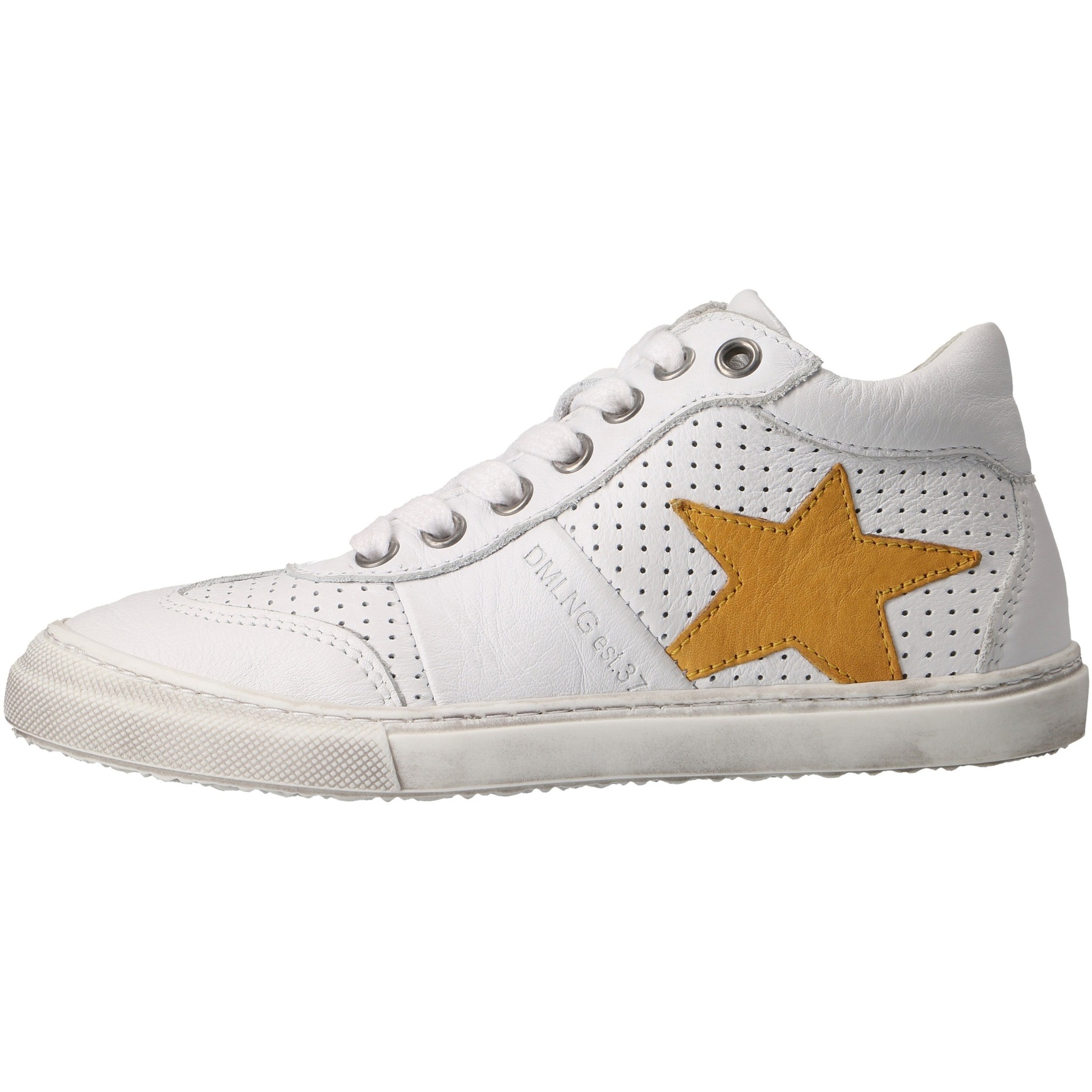 weiße mid cut seitenansicht links