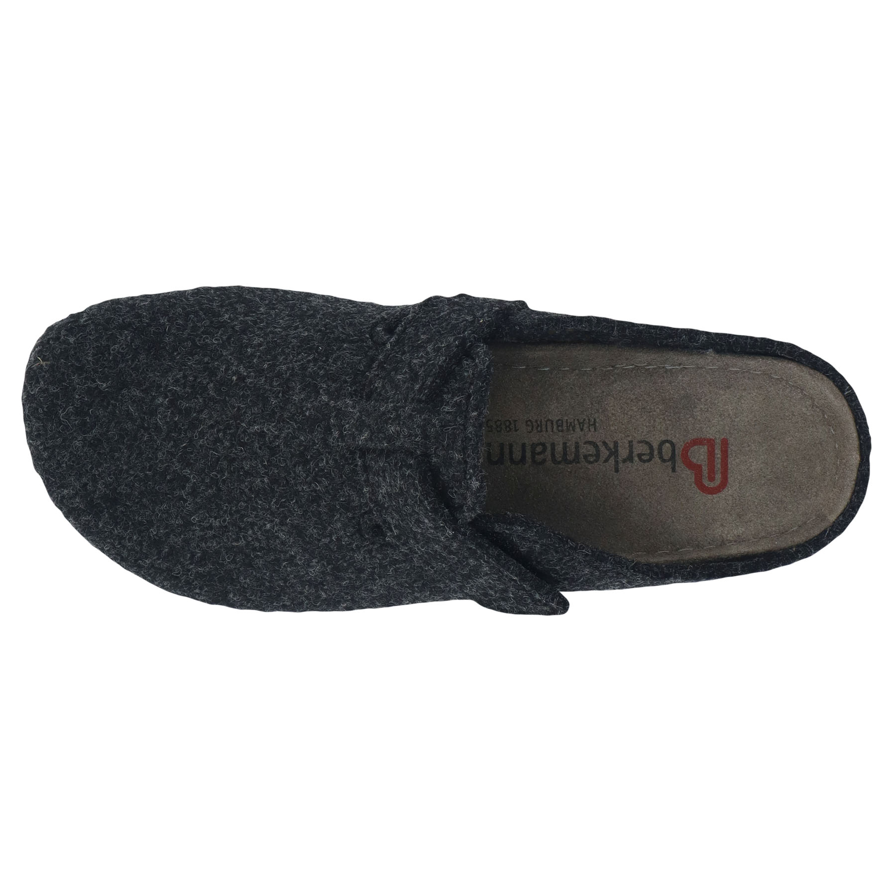 graue hausschuhe draufsicht