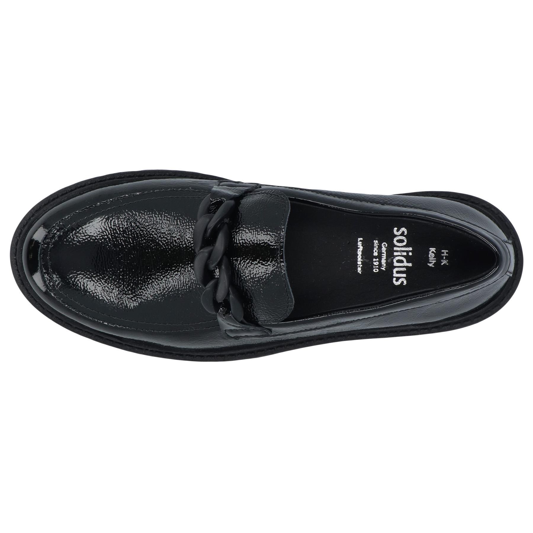 schwarze slipper draufsicht