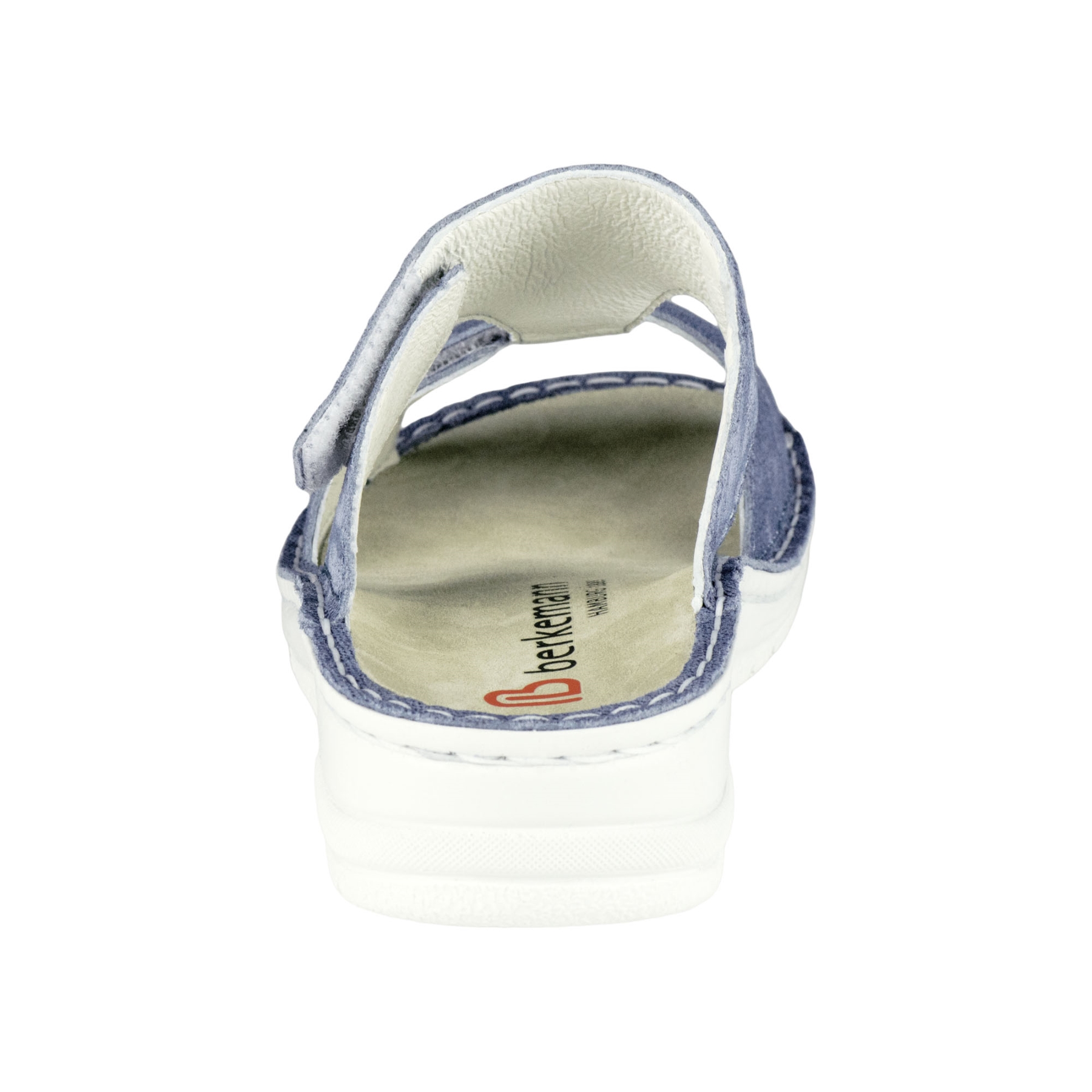 blaue pantolette hinteransicht