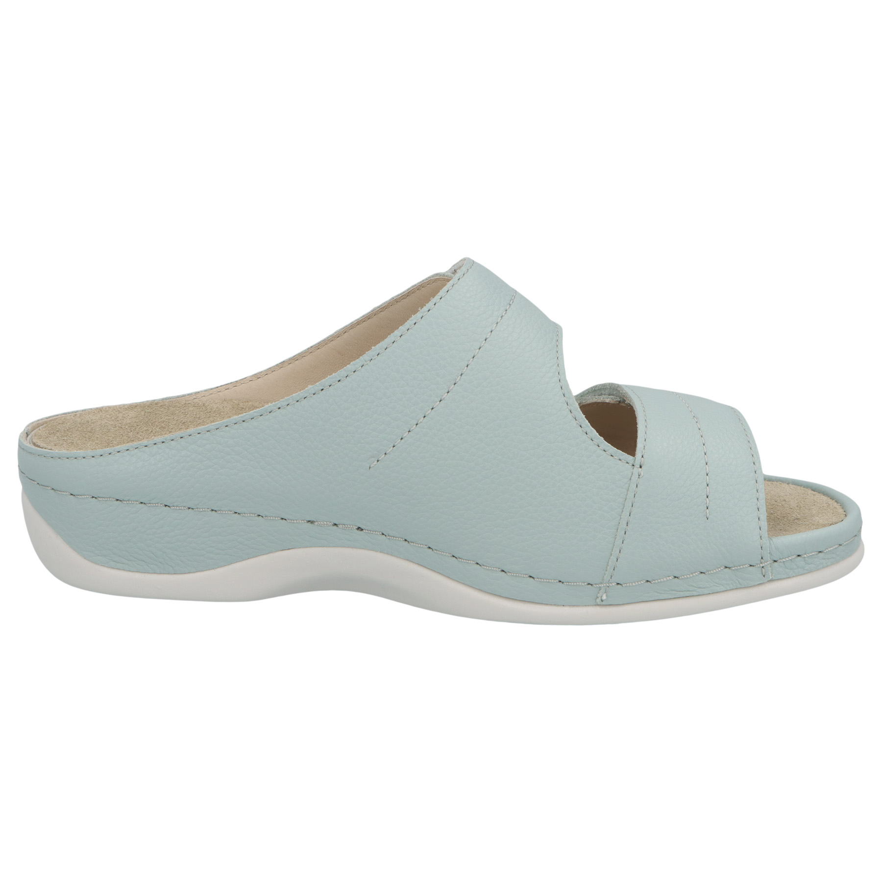 blaue pantolette seitenansicht rechts