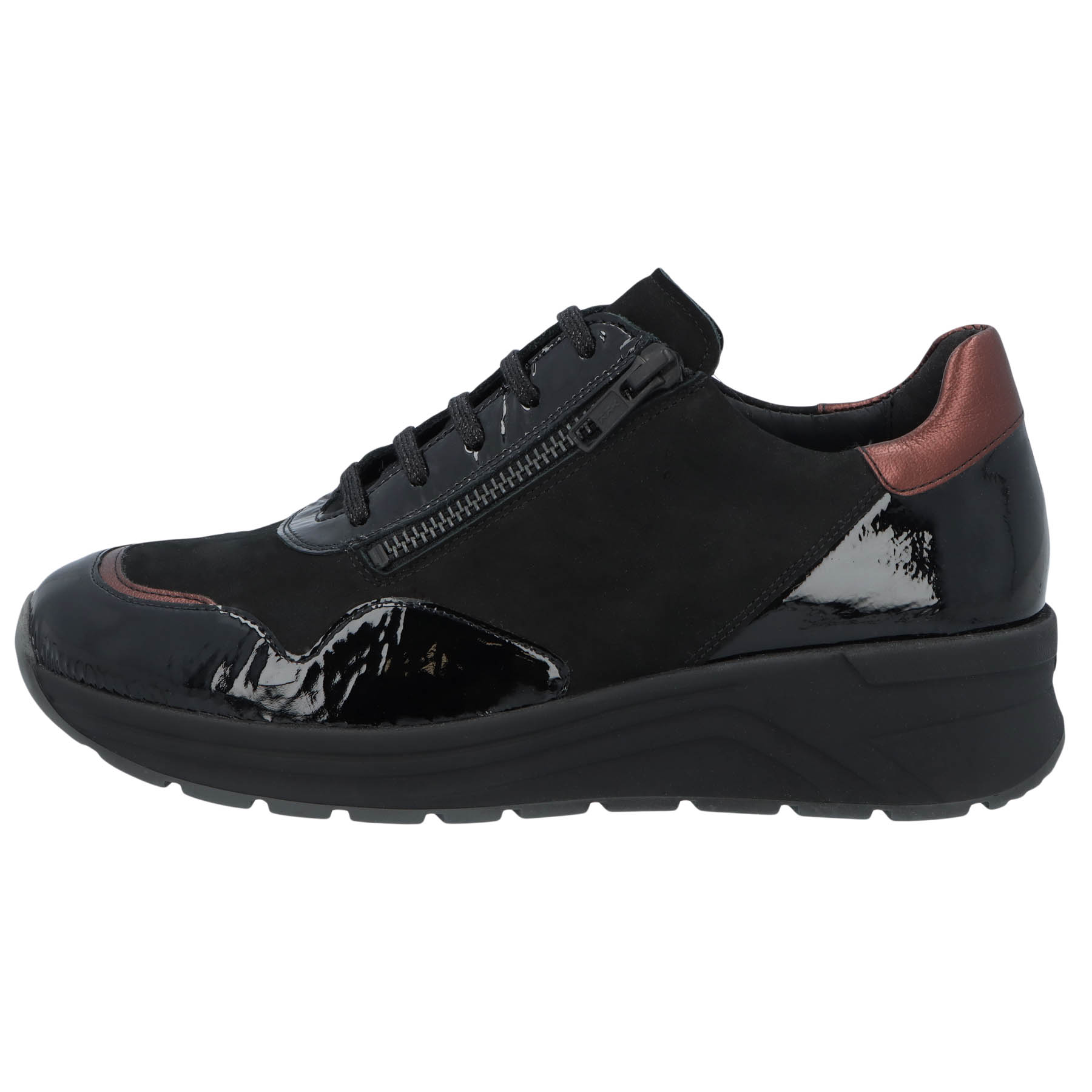 schwarze halbschuh seitenansicht links