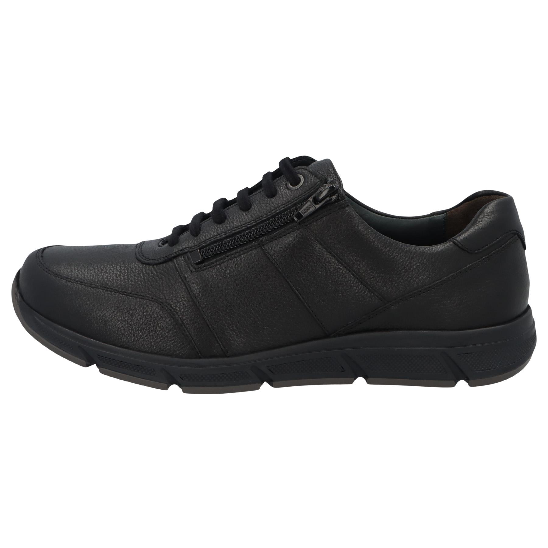 schwarze halbschuh seitenansicht links
