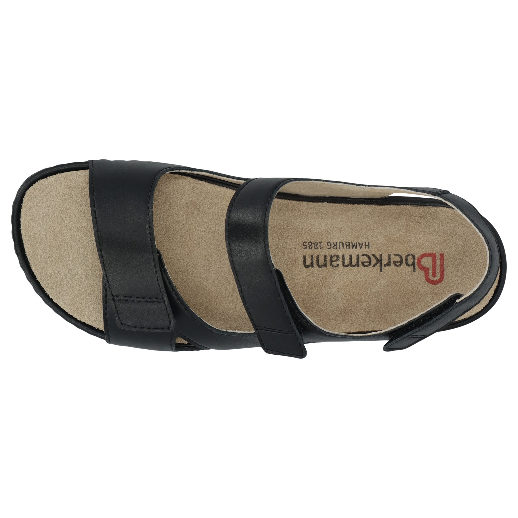 schwarze sandale draufsicht