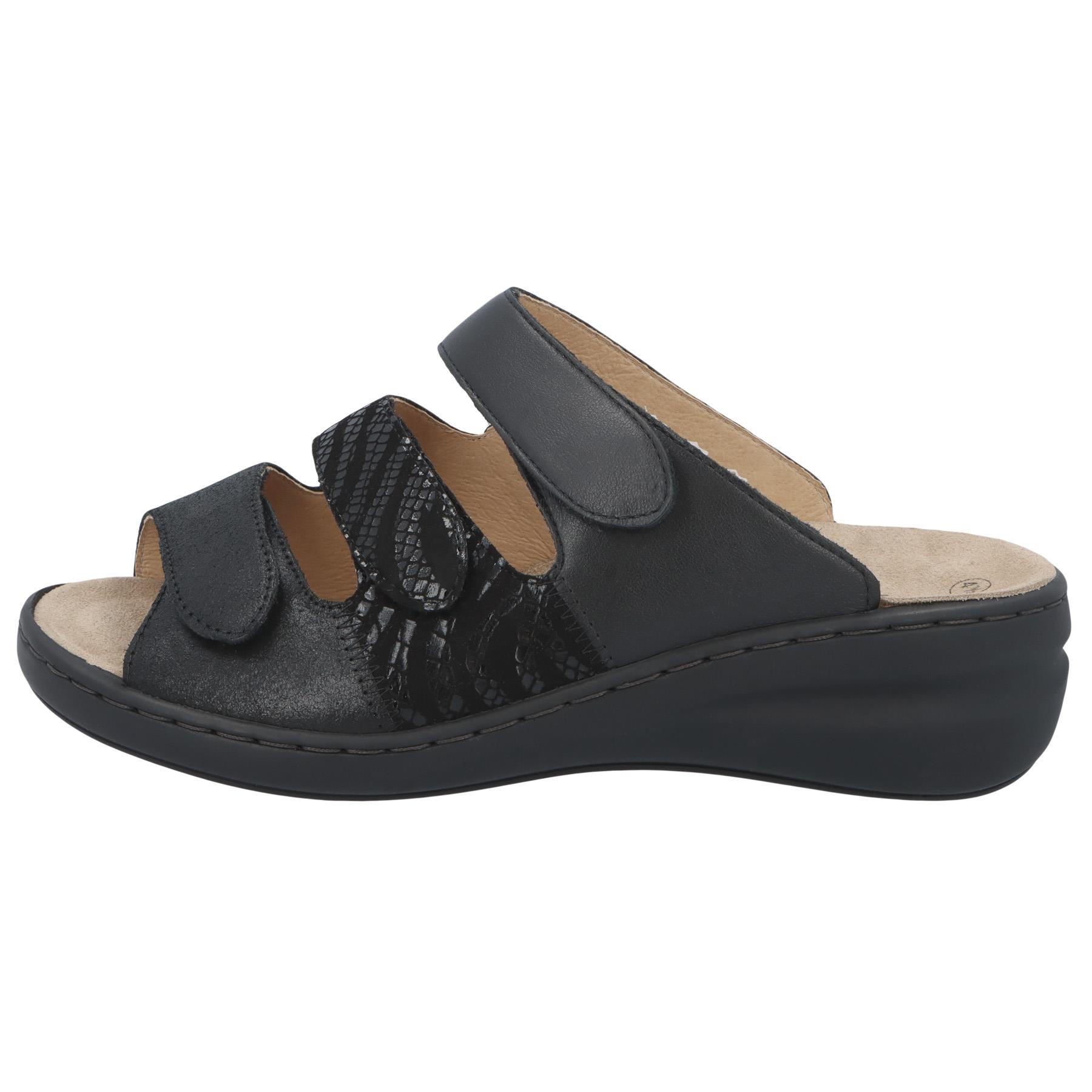 schwarze pantolette seitenansicht links