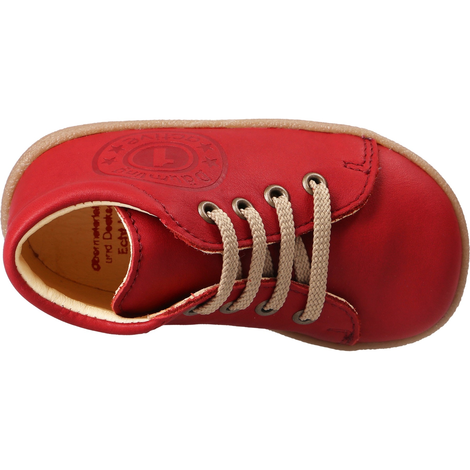 rote lauflernschuhe draufsicht