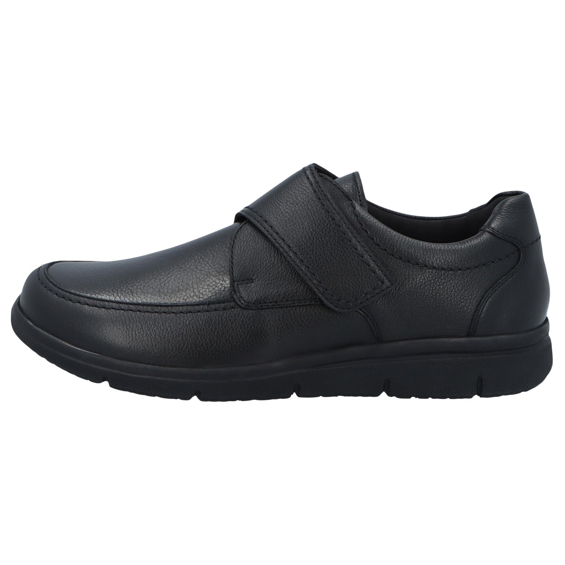 schwarze slipper seitenansicht links