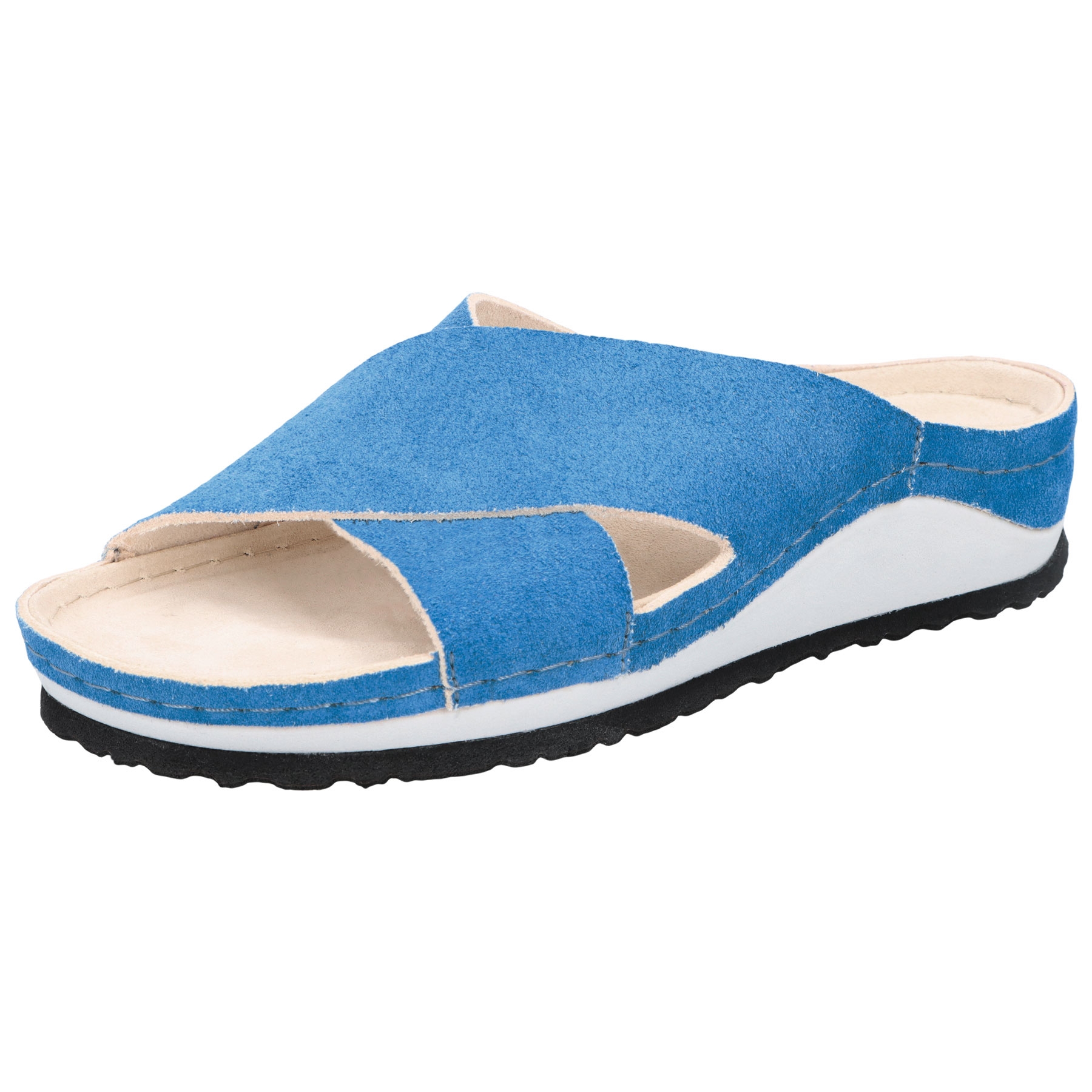 blaue pantolette 3-4 ansicht