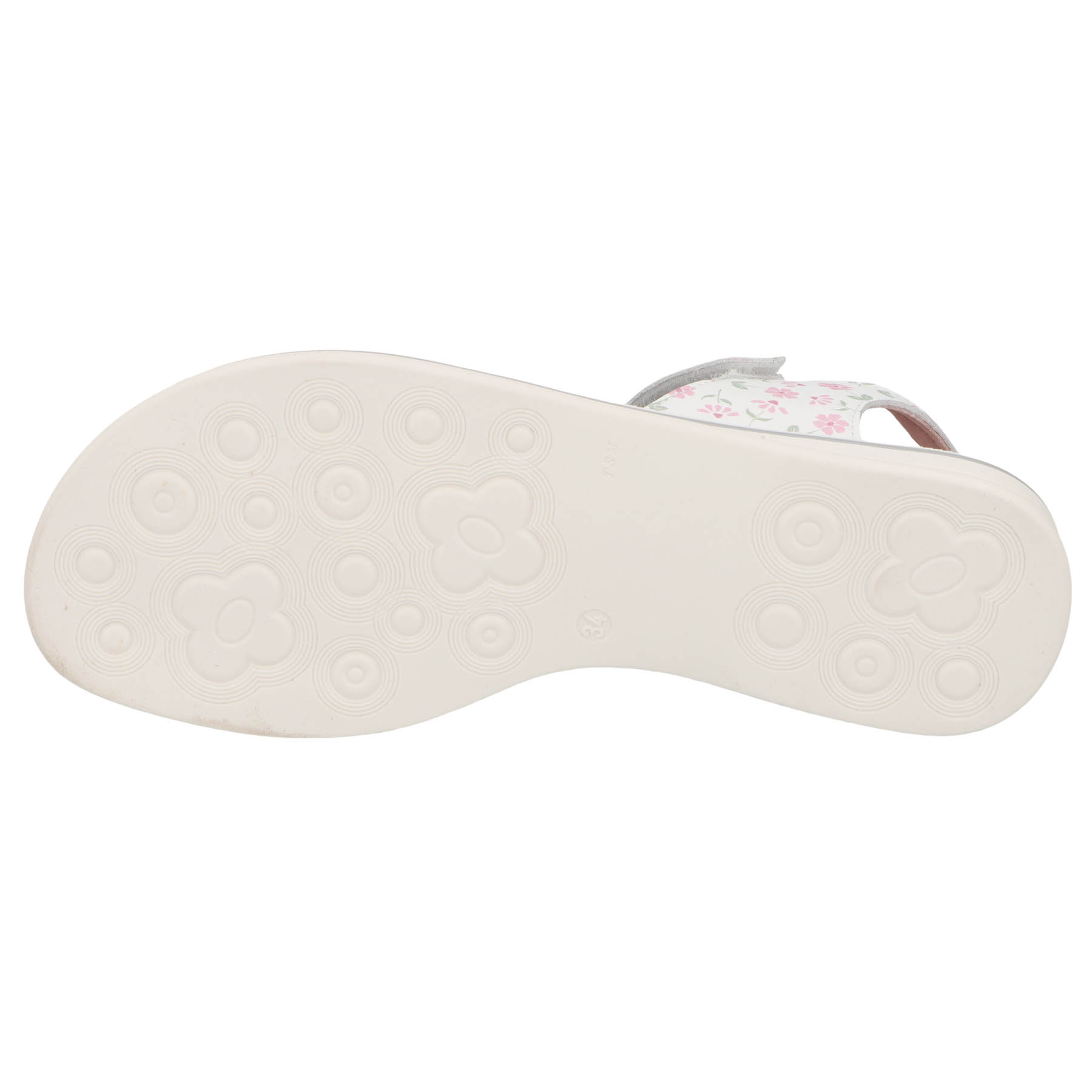 weiße sandale sohlenansicht