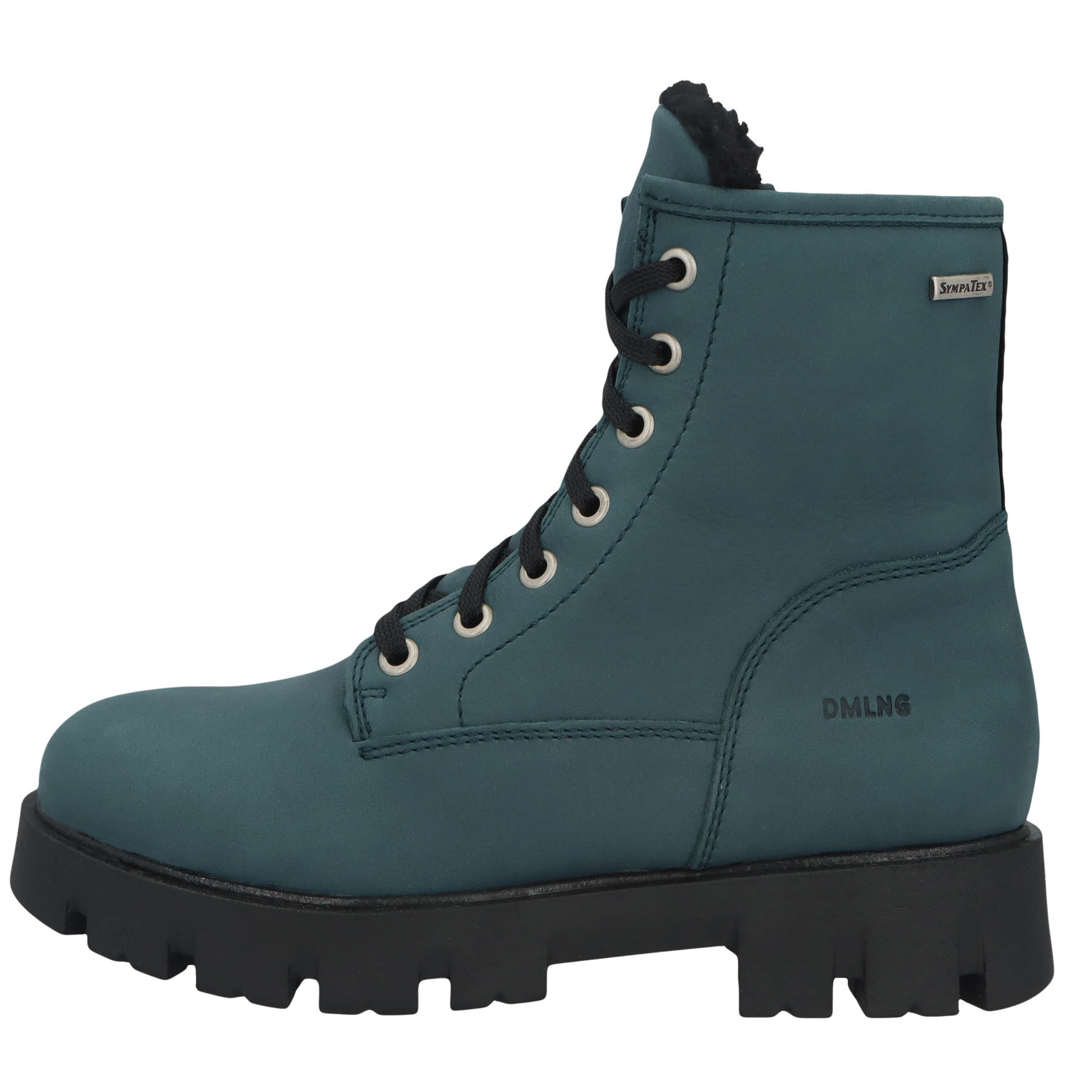 blaue stiefeletten seitenansicht links