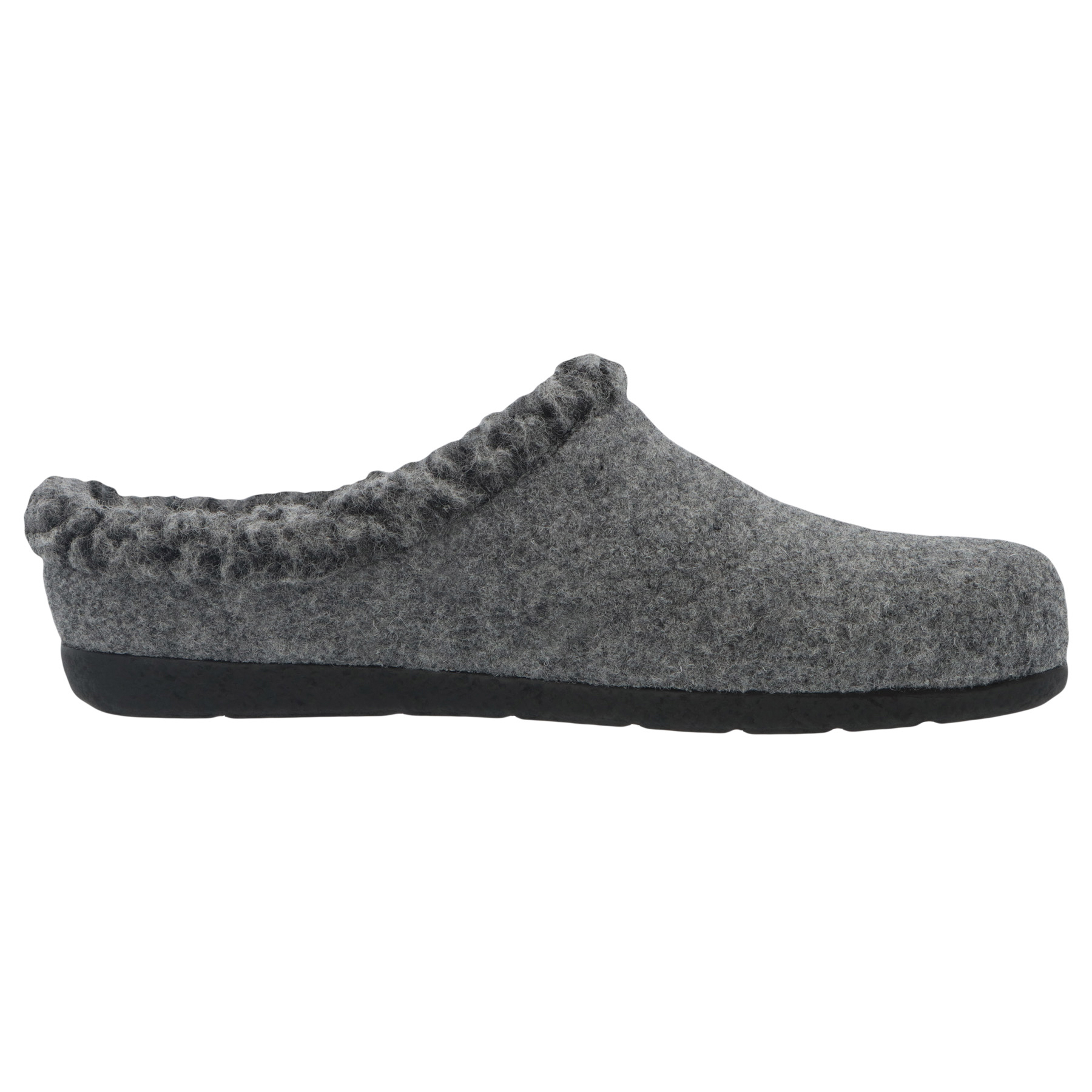 graue hausschuhe seitenansicht rechts