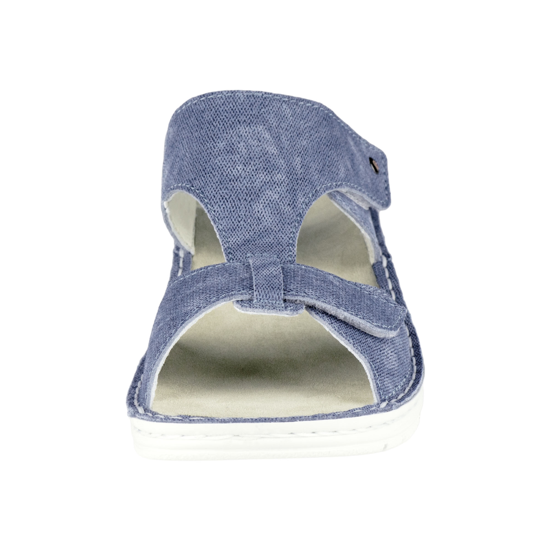 blaue pantolette vorderansicht