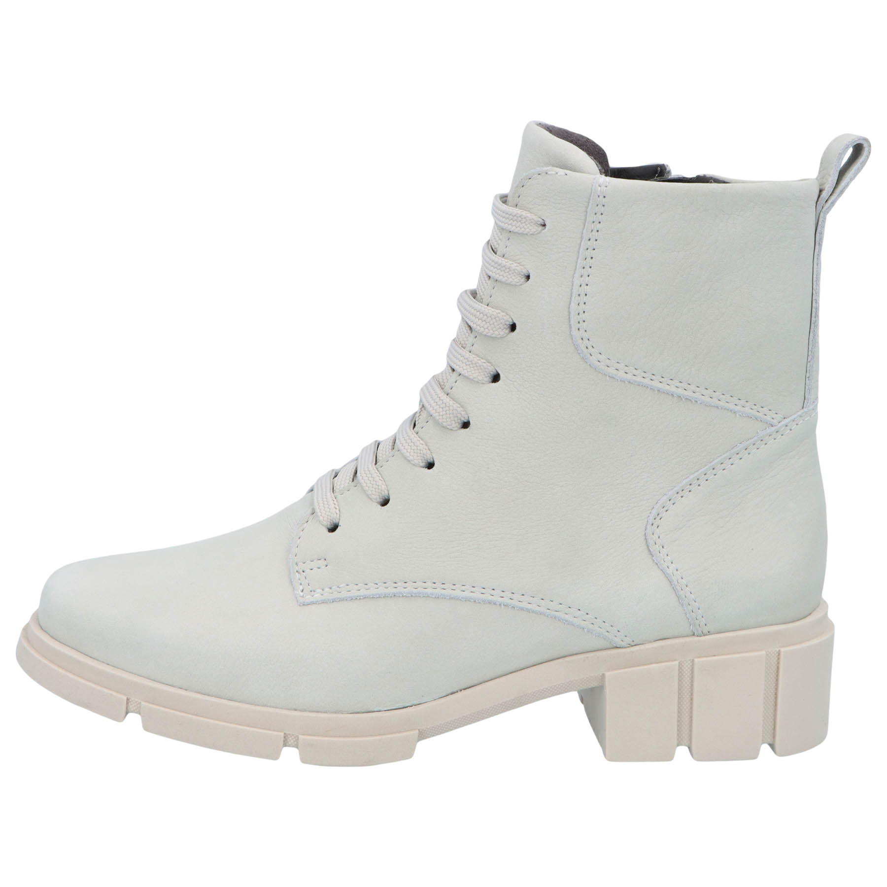 graue stiefel seitenansicht links