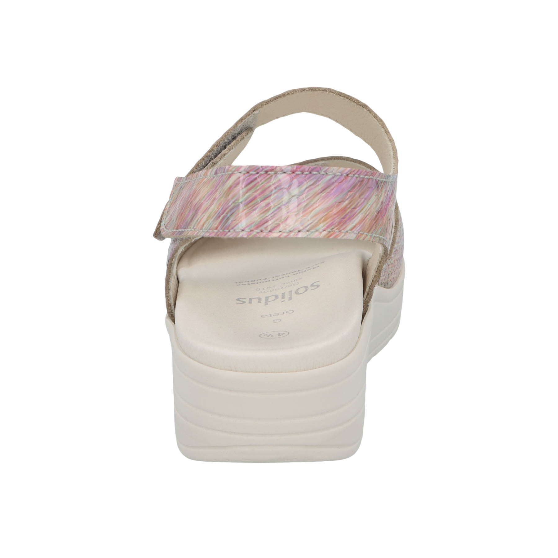 mehrfarbige sandale hinteransicht