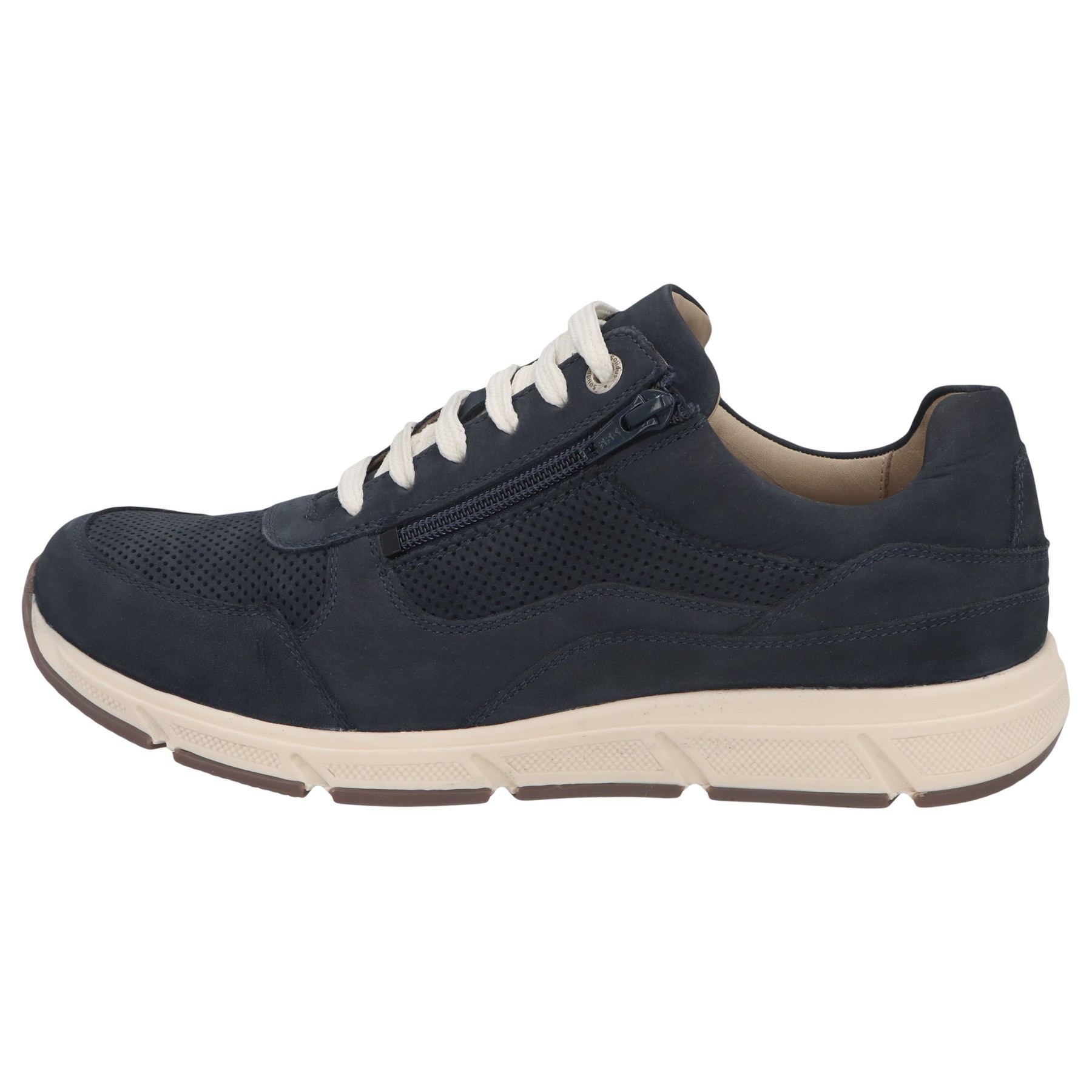 blaue halbschuh seitenansicht links