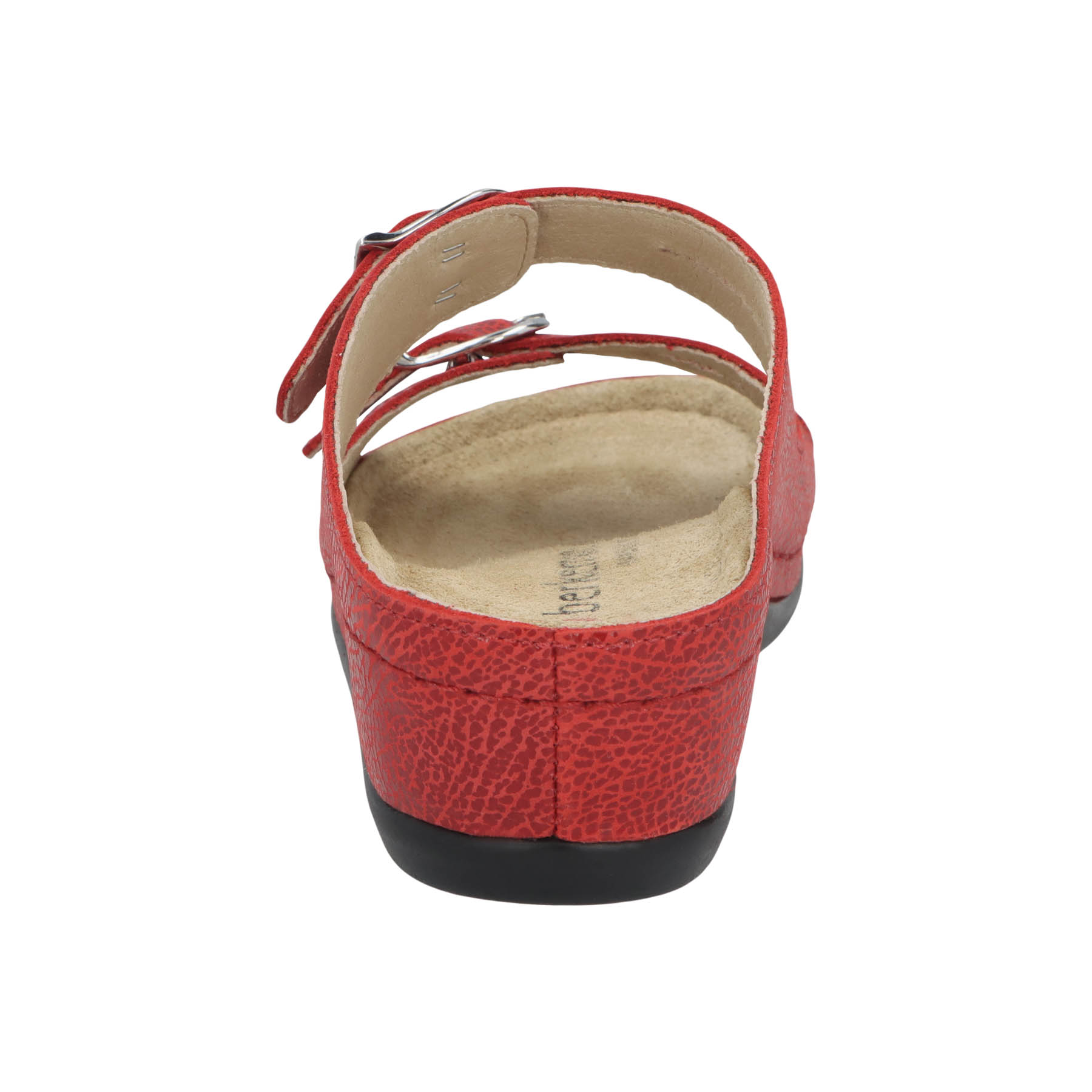 rote pantolette hinteransicht