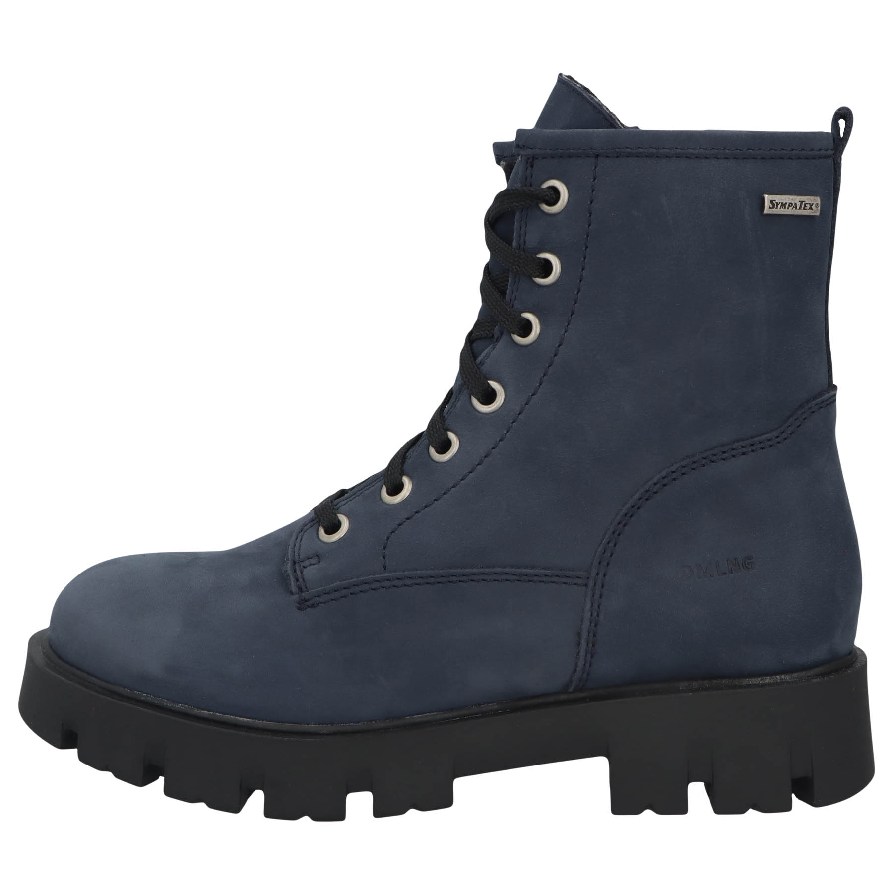 blaue stiefeletten seitenansicht links