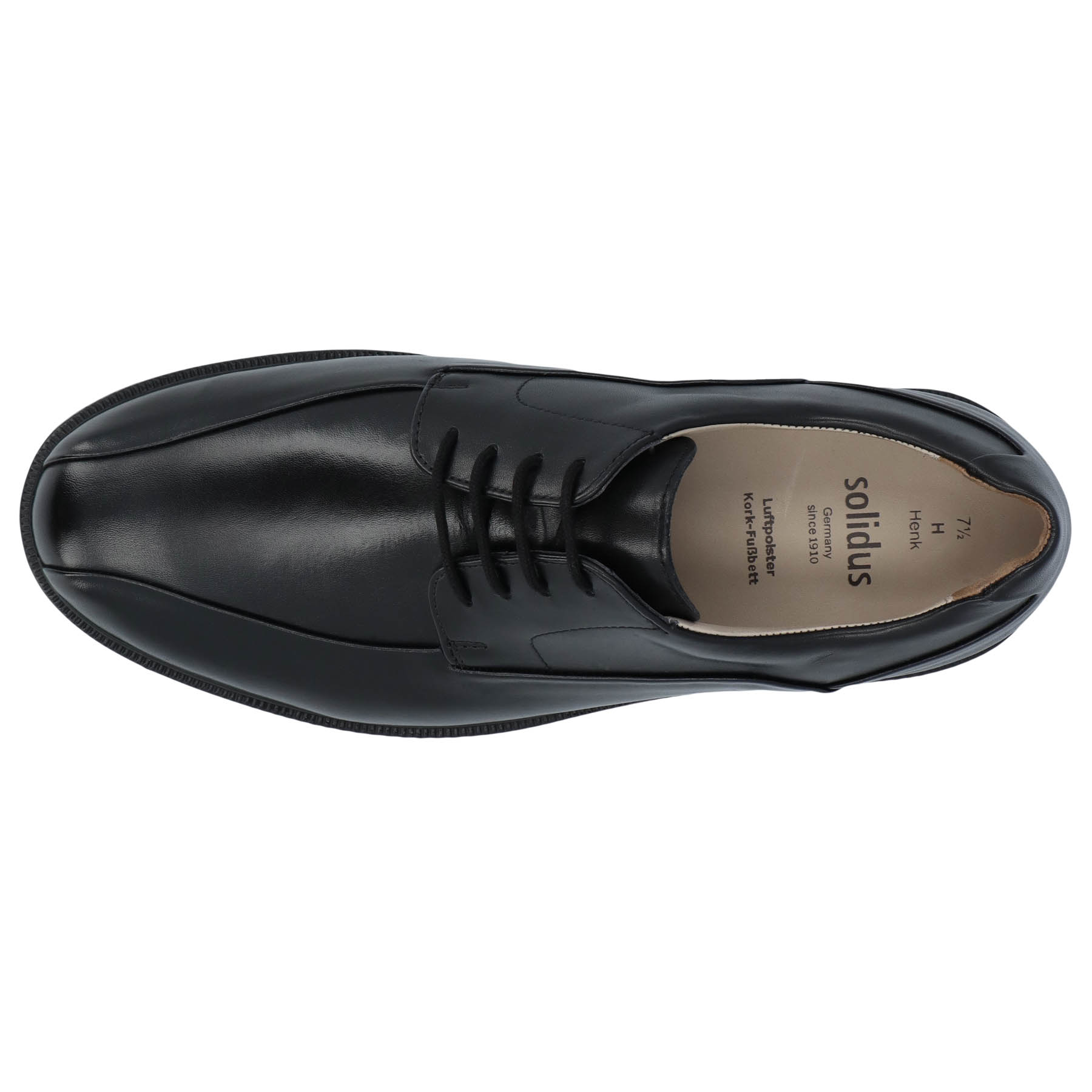 schwarze halbschuh draufsicht