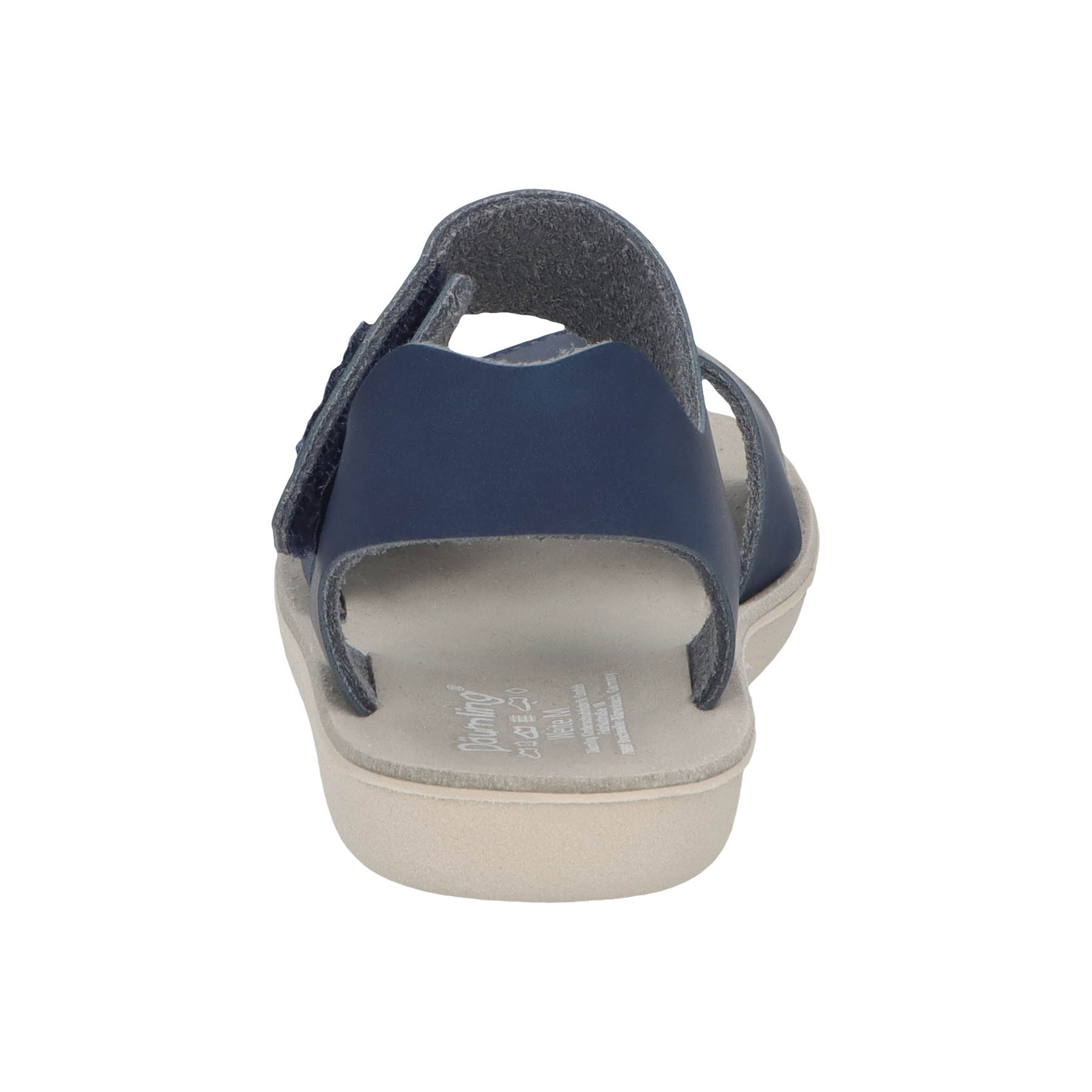 blaue sandale hinteransicht