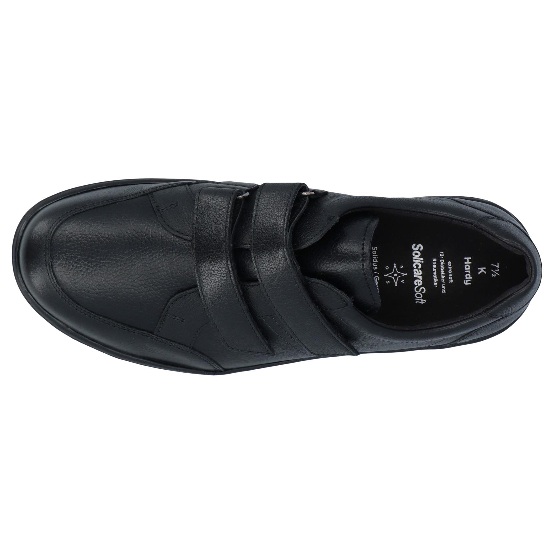 schwarze slipper draufsicht