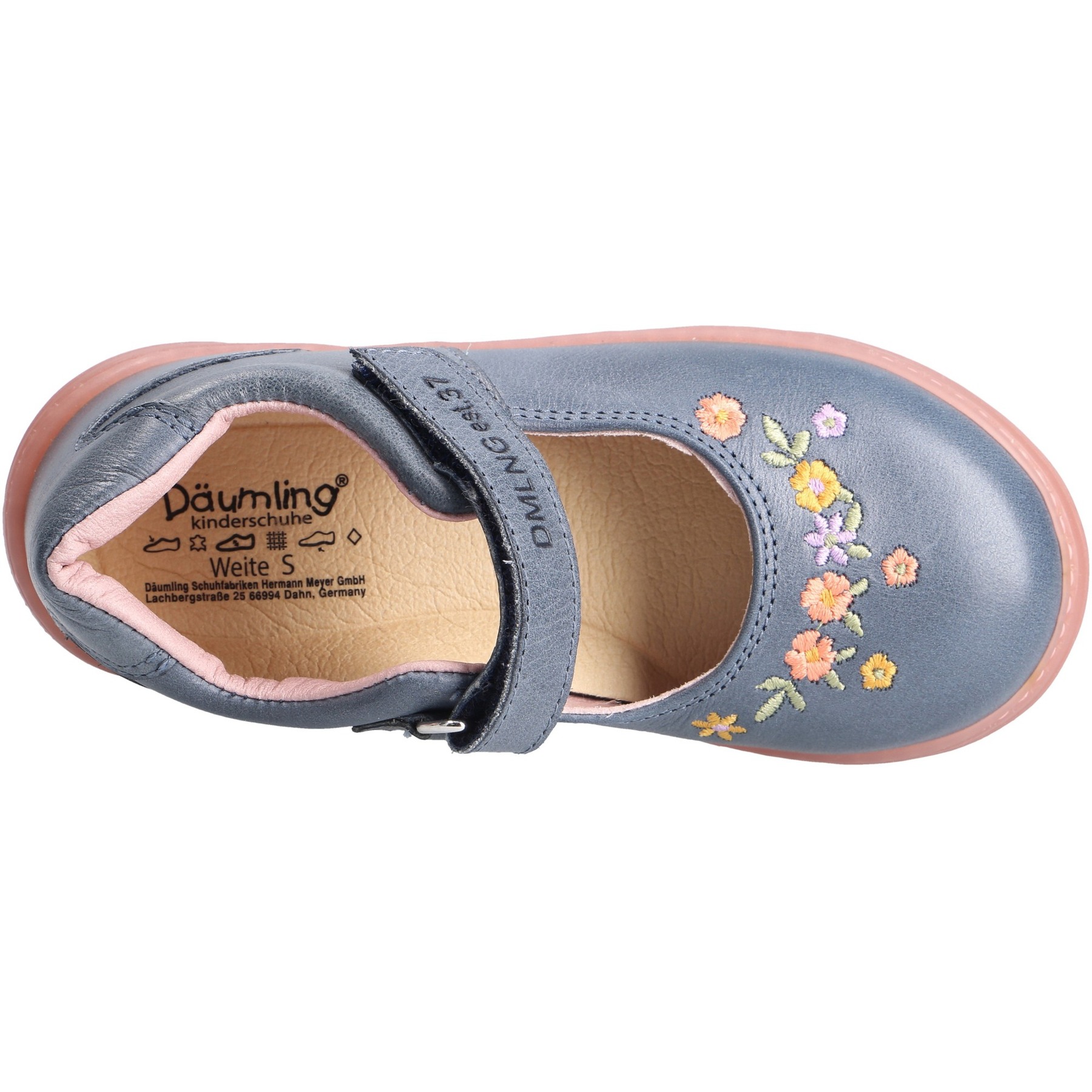 blaue halbschuh draufsicht