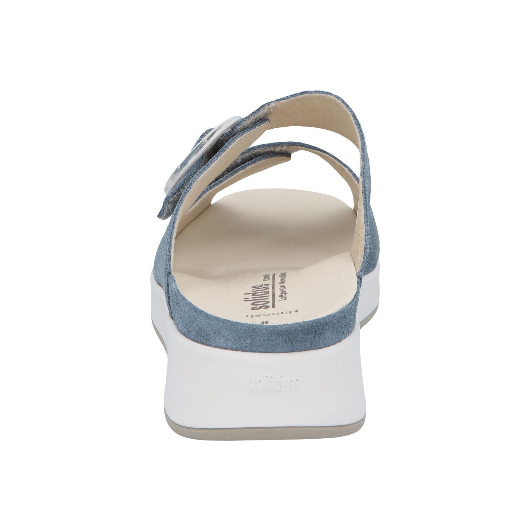 blaue pantolette hinteransicht