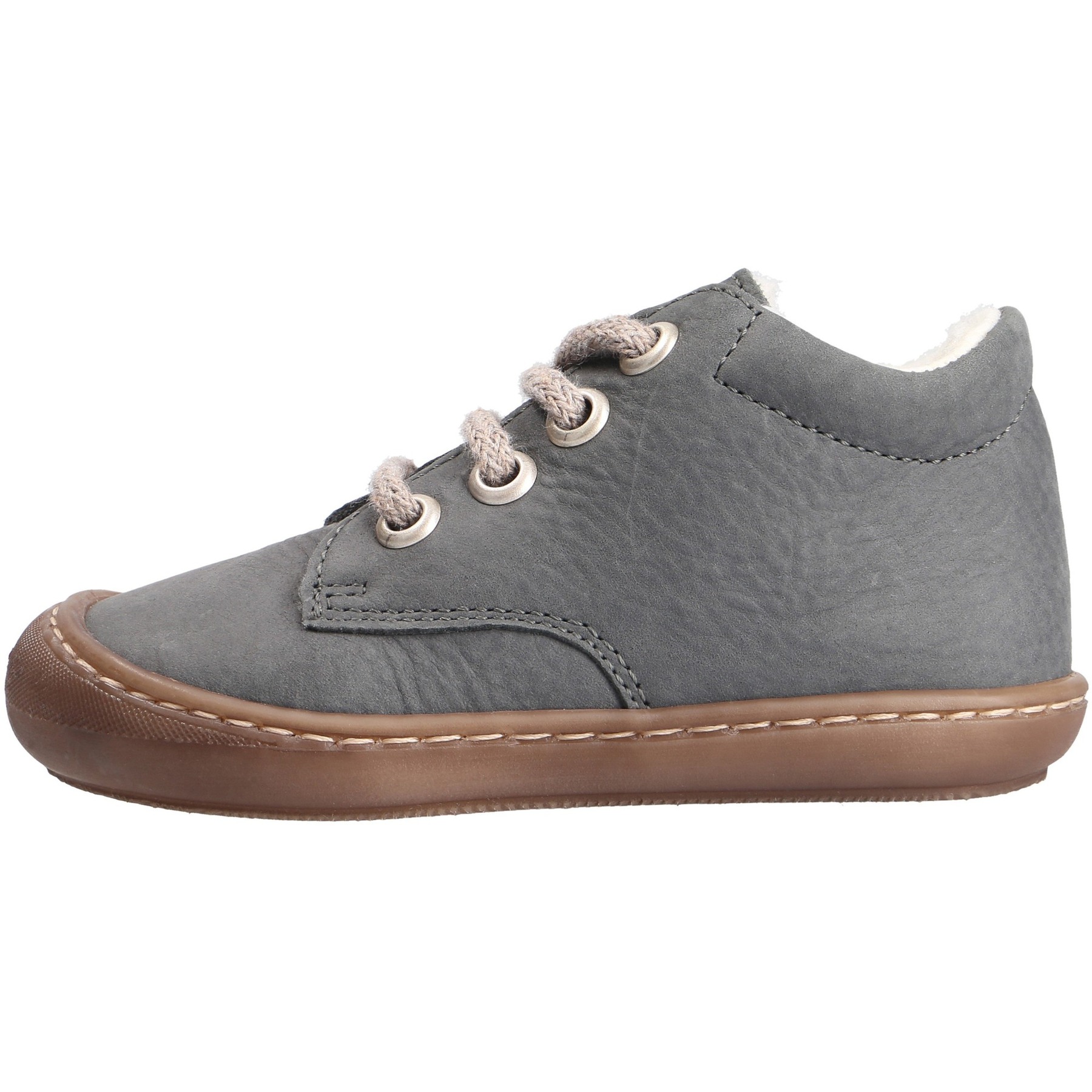 graue lauflernschuhe seitenansicht links