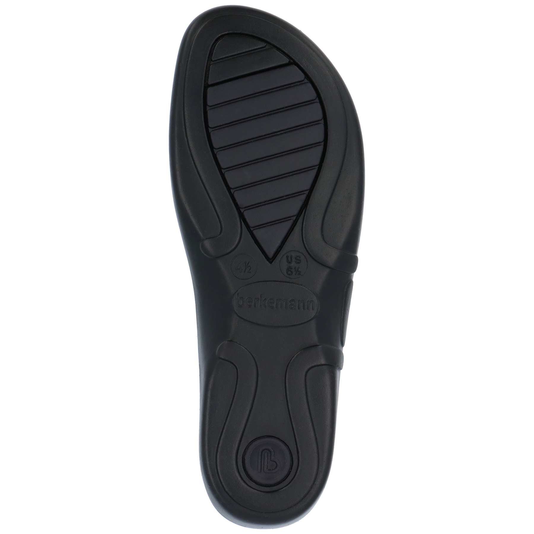 schwarze pantolette sohlenansicht