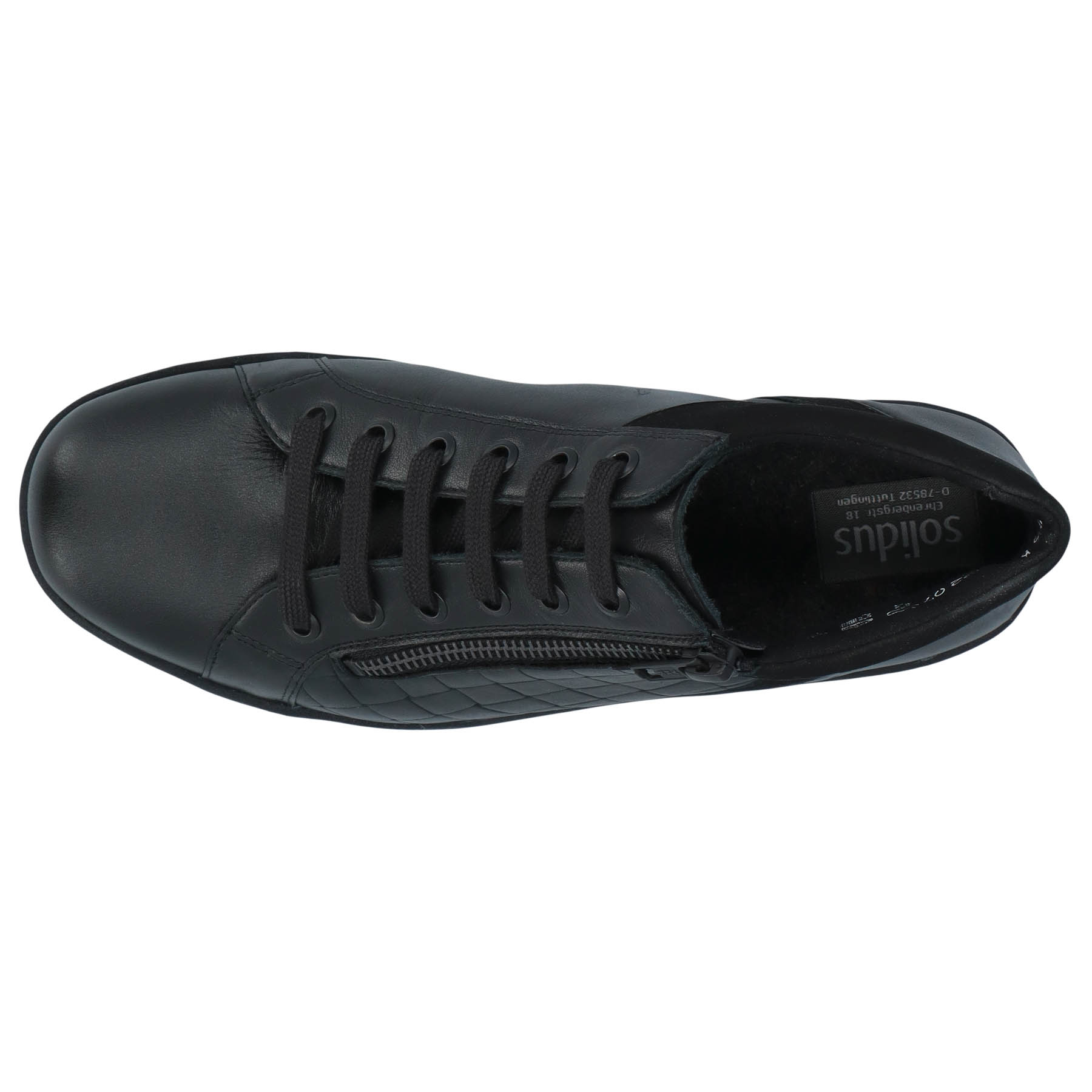 schwarze stiefel draufsicht