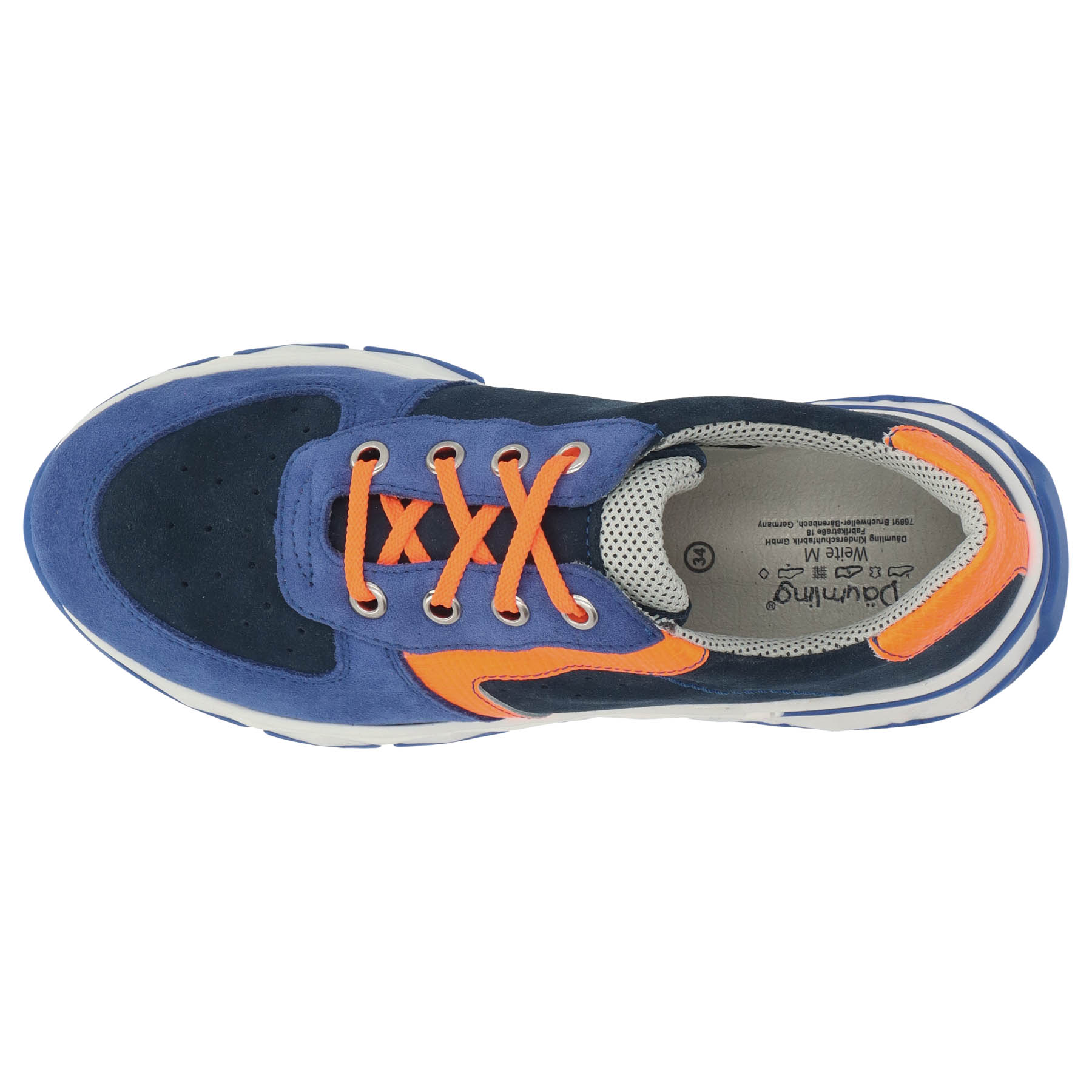 blaue sneaker draufsicht