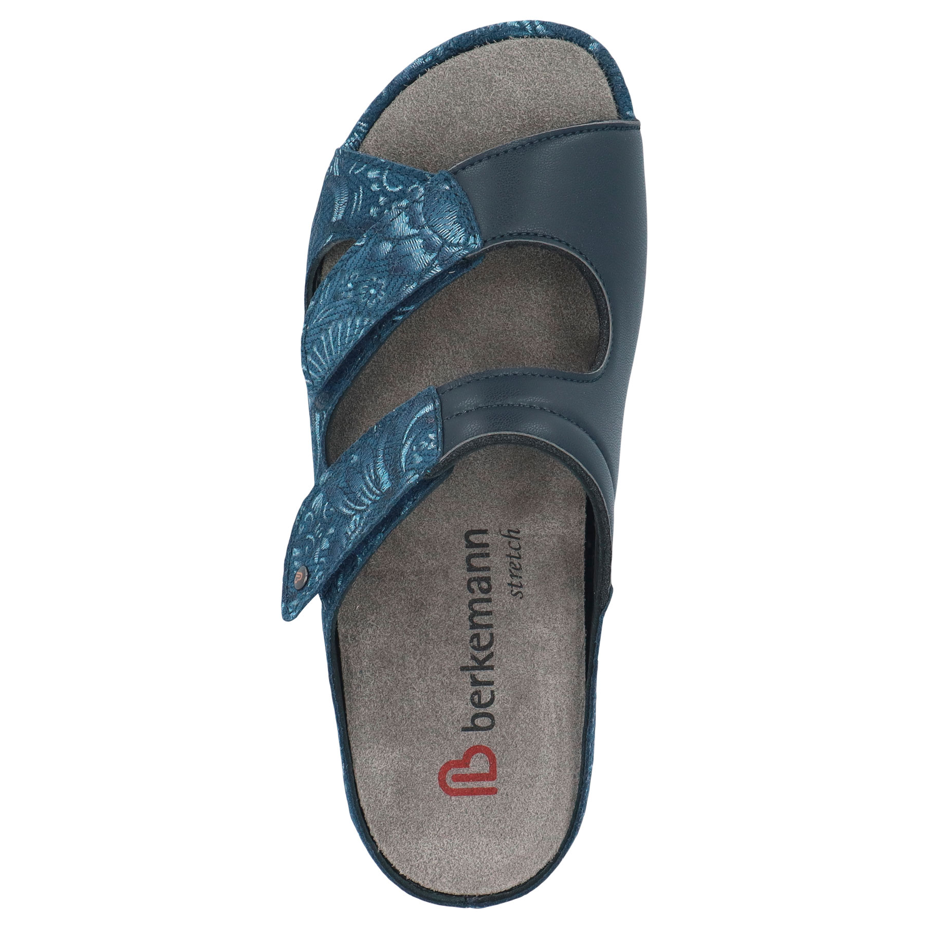 blaue pantolette draufsicht