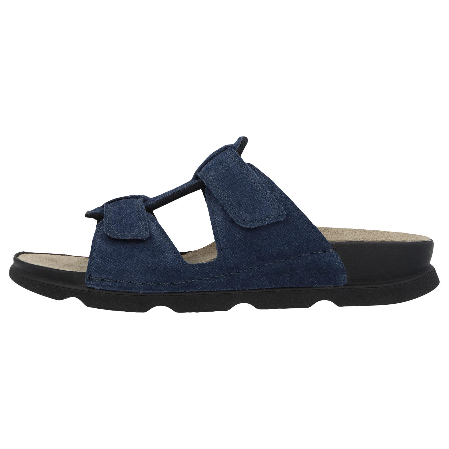 blaue pantolette seitenansicht links