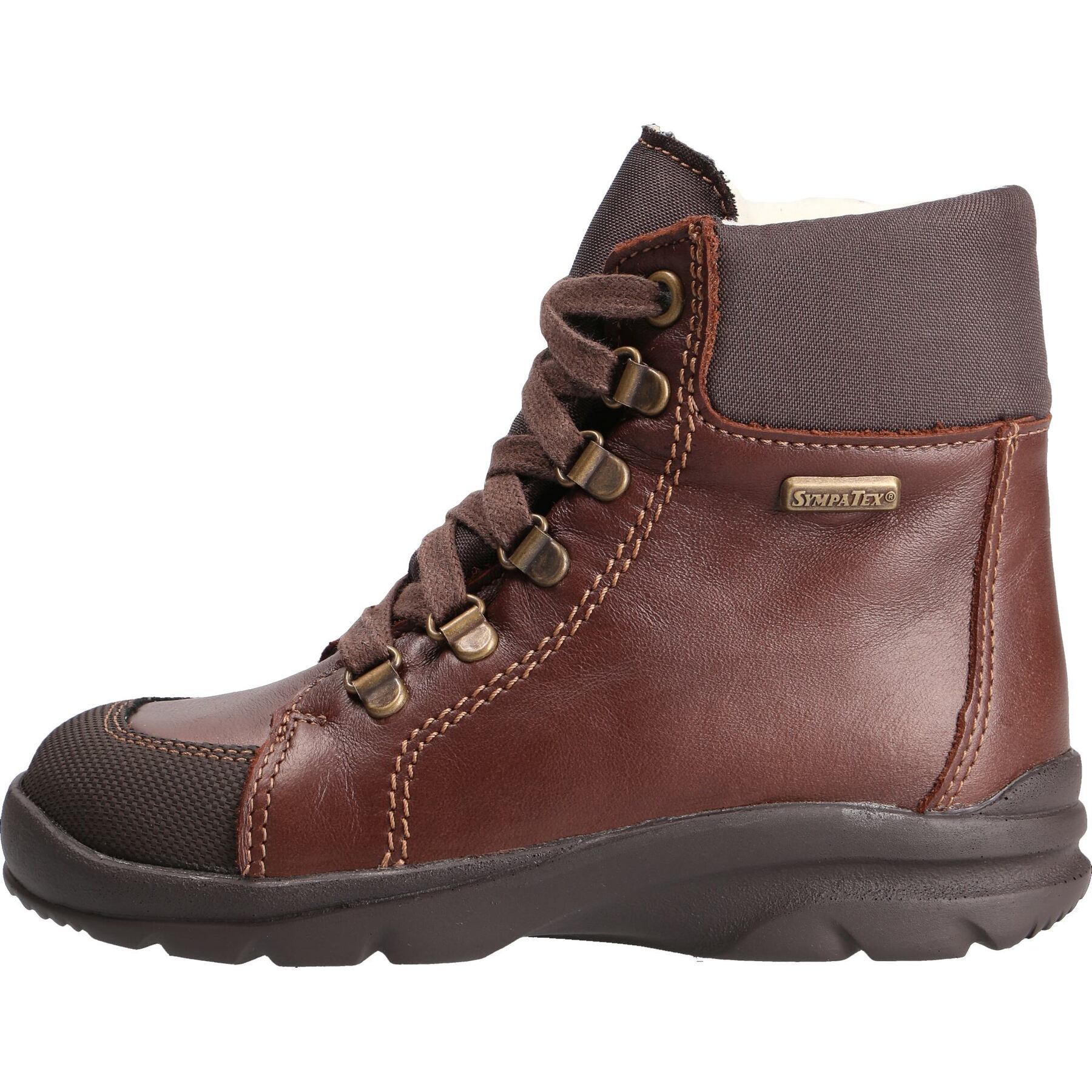 braune stiefeletten seitenansicht links