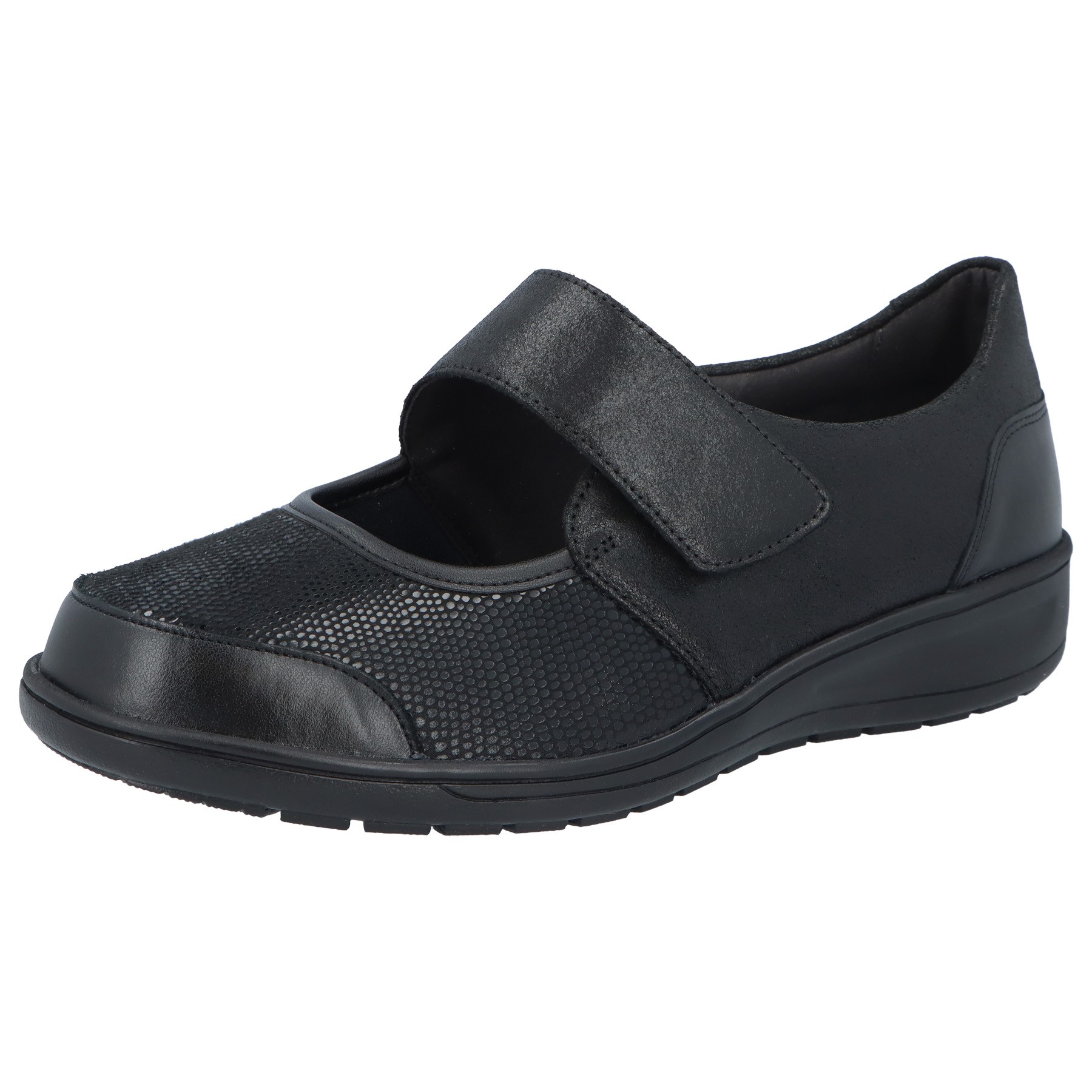 schwarze slipper 3-4 ansicht