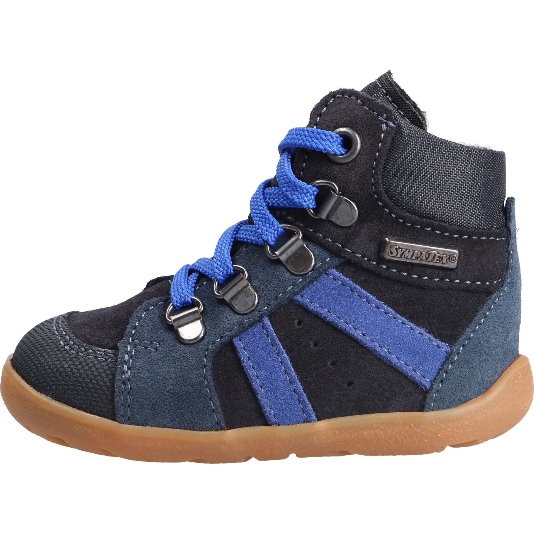 blaue lauflernschuhe seitenansicht links