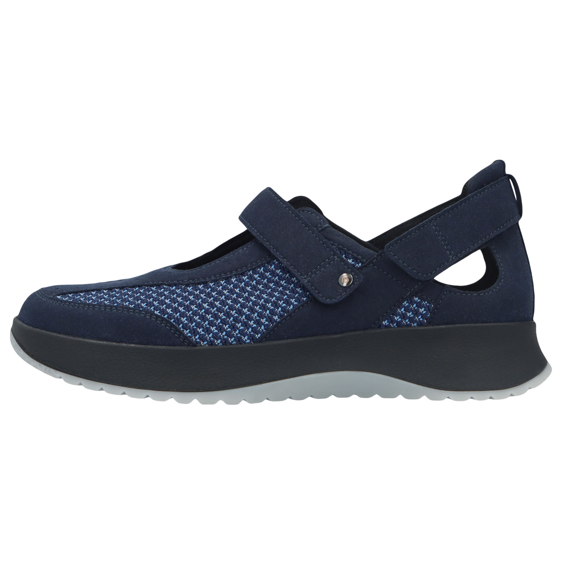 blaue sneaker seitenansicht links