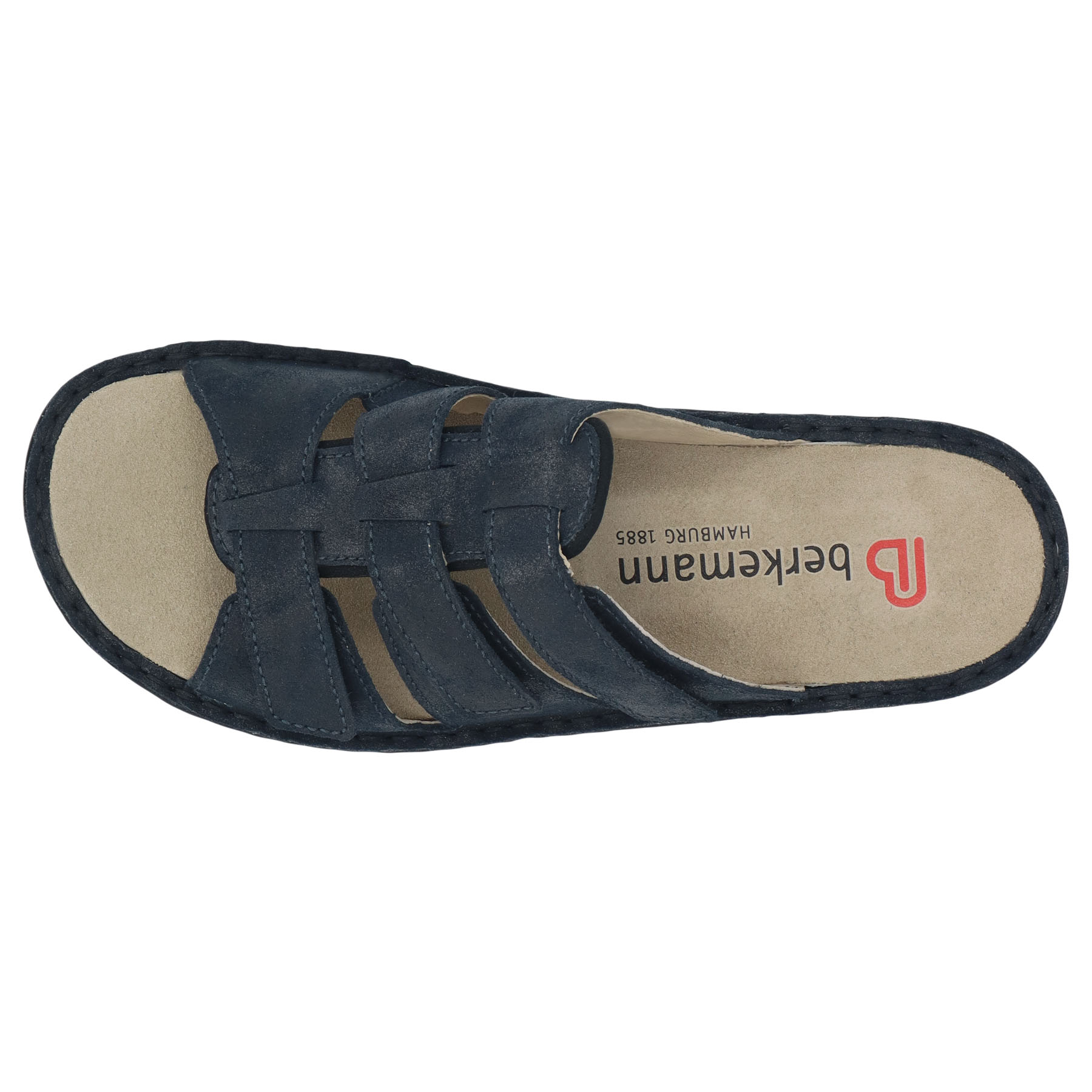 blaue pantolette draufsicht