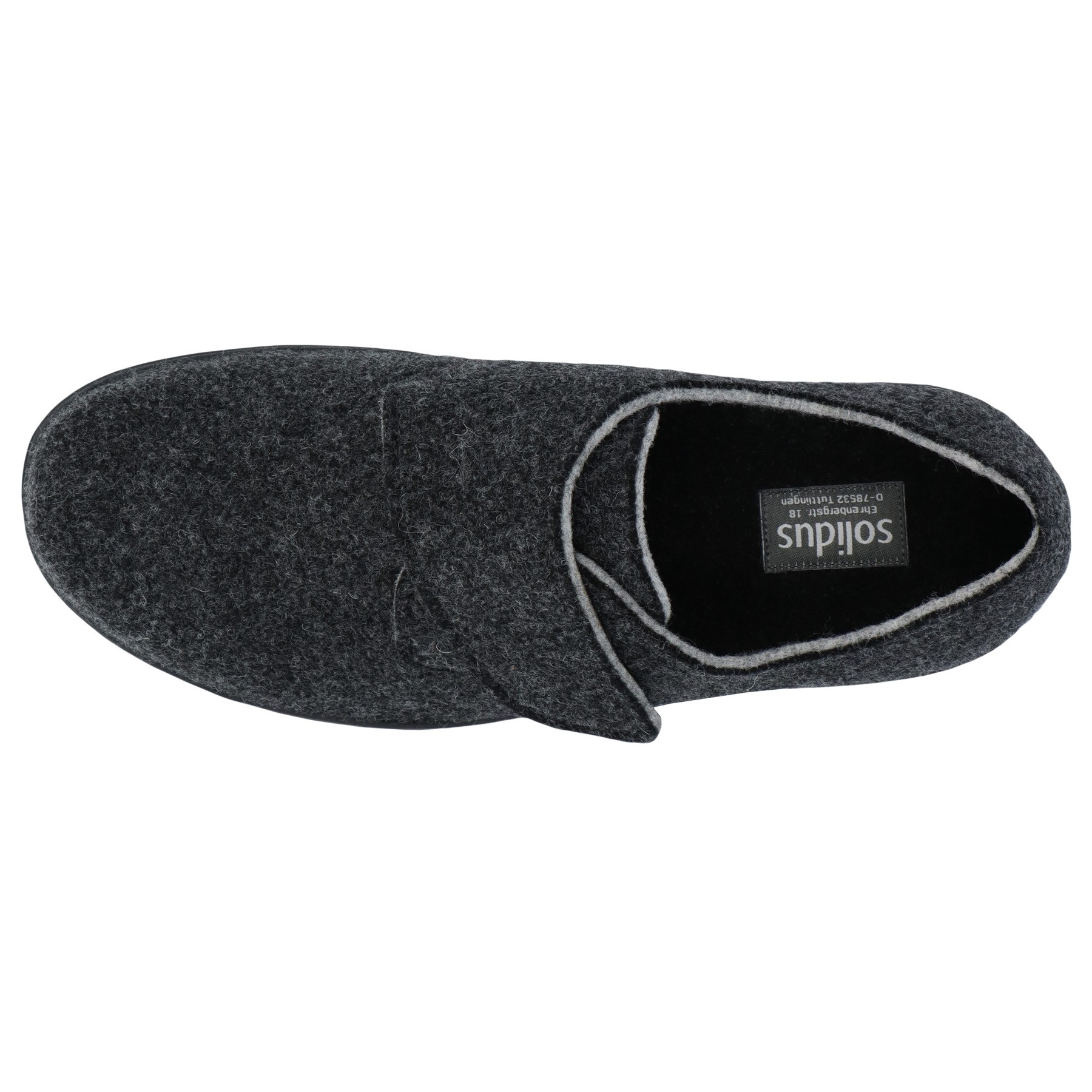 graue hausschuhe draufsicht