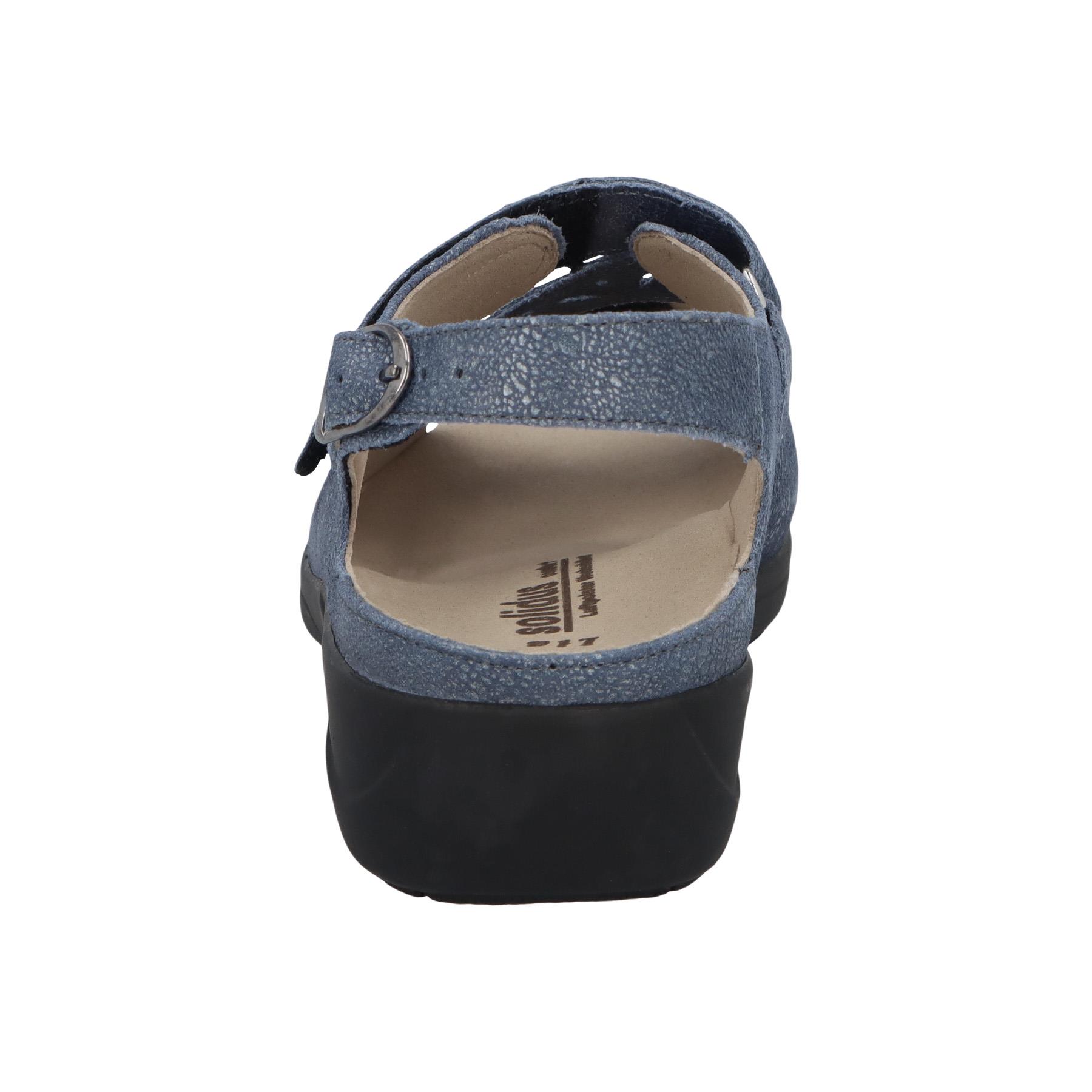 blaue sandale hinteransicht