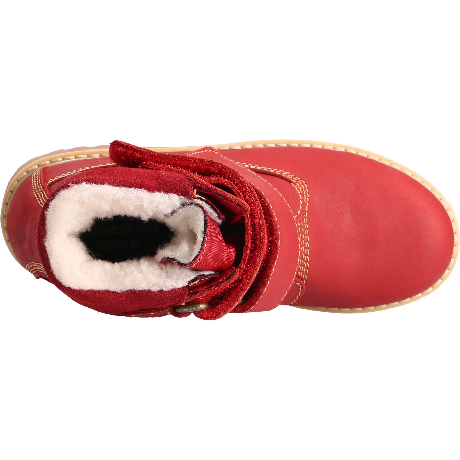 rote stiefeletten draufsicht