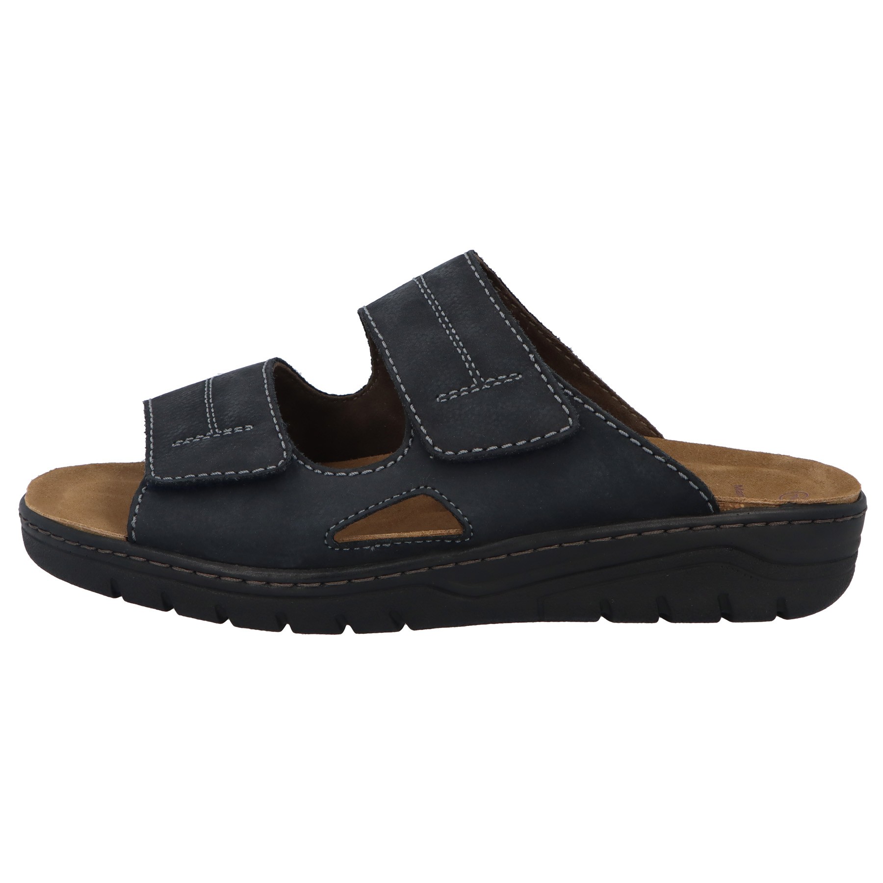 blaue pantolette seitenansicht links