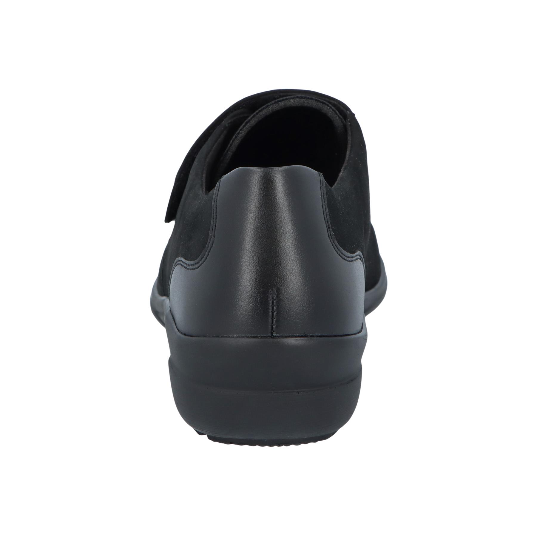 schwarze slipper hinteransicht