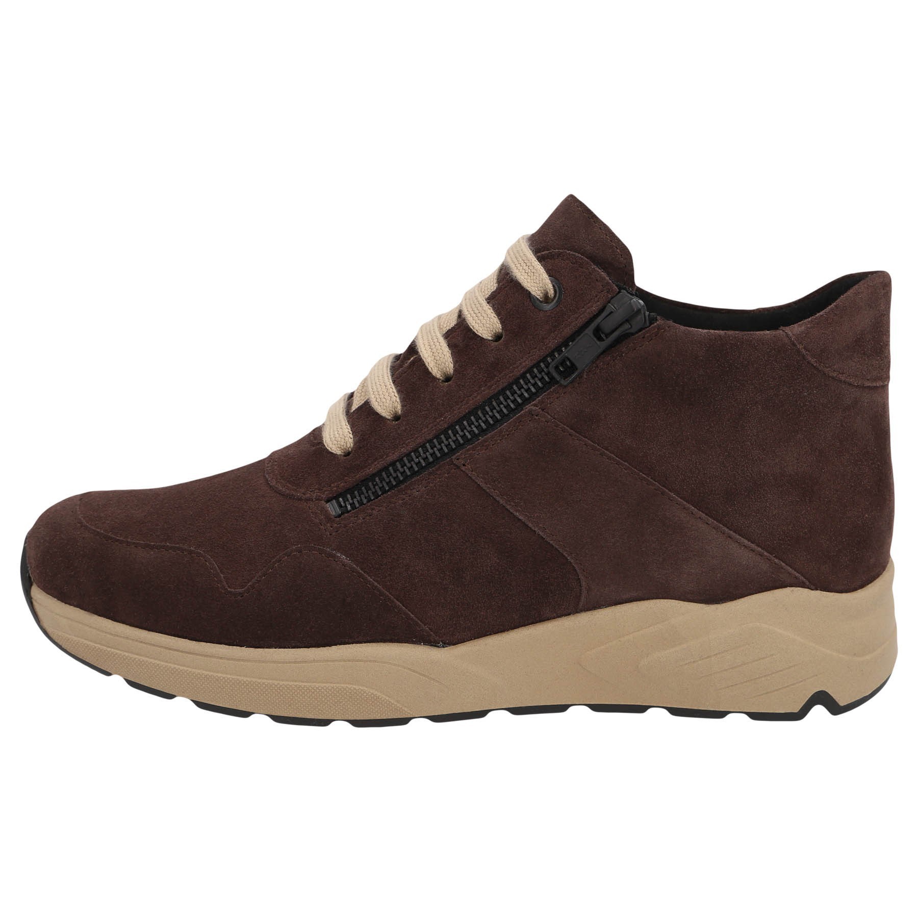 braune stiefel seitenansicht links
