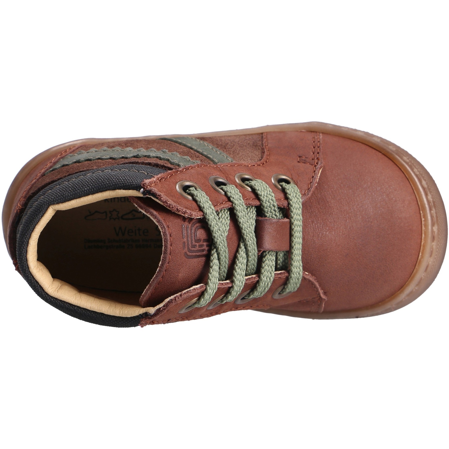 braune lauflernschuhe draufsicht